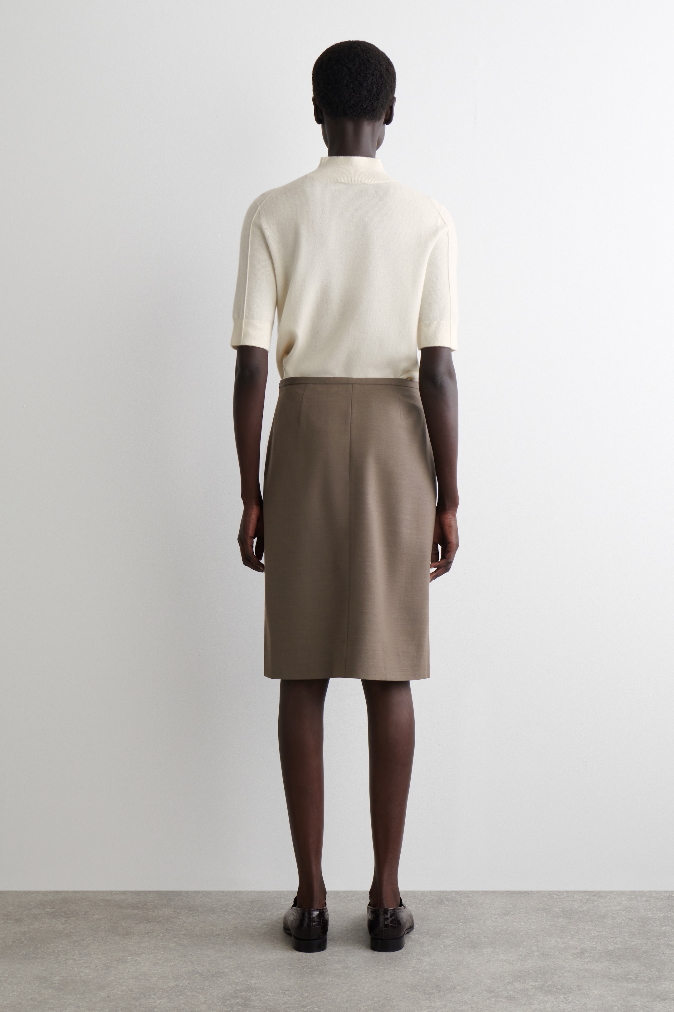 Agrandir l'image: JUPE CRAYON EN LAINE MÉRINOS MÉLANGÉE - BRUN - FEMME | H&M FR 4