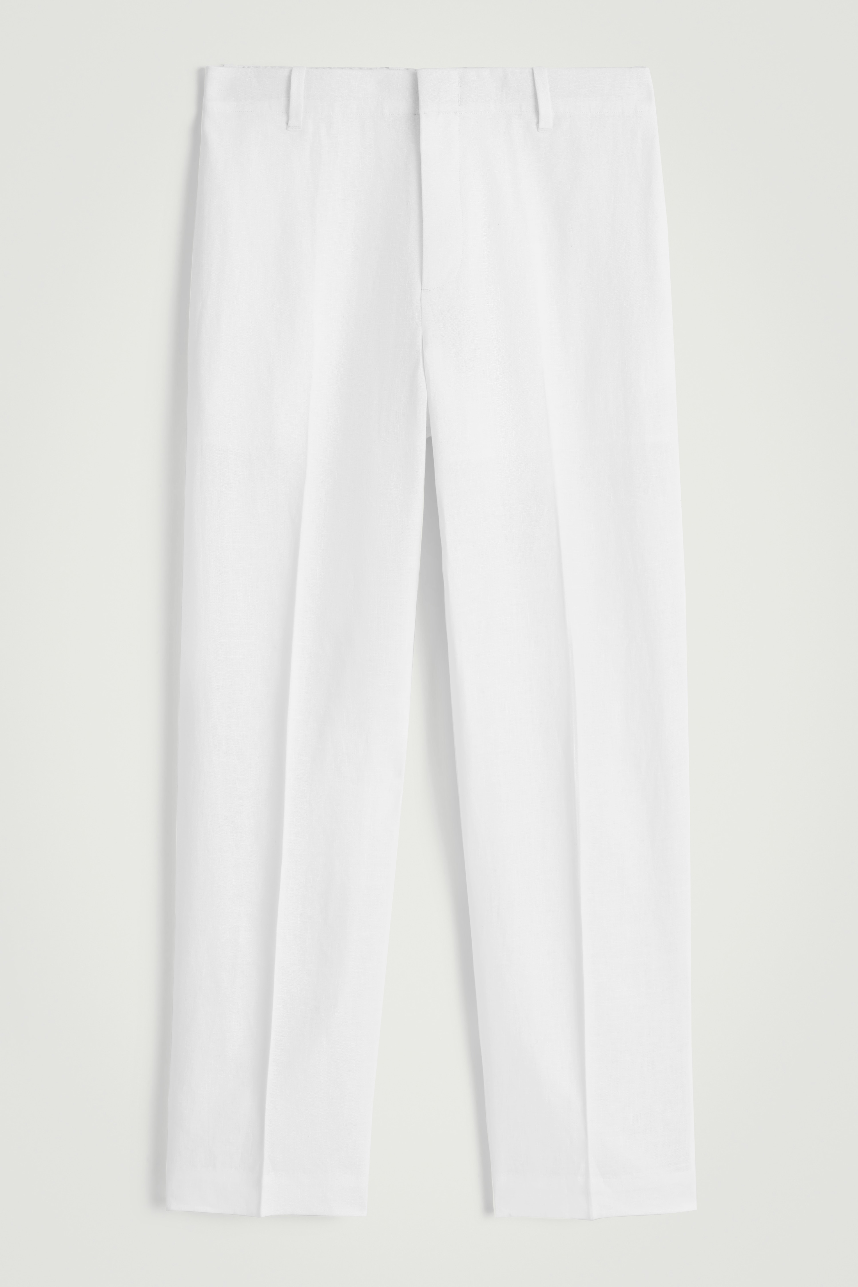 PANTALONI ELASTICIZZATI A GAMBA DRITTA IN LINO - BIANCO/BLU NAVY/MARRONE/NERO