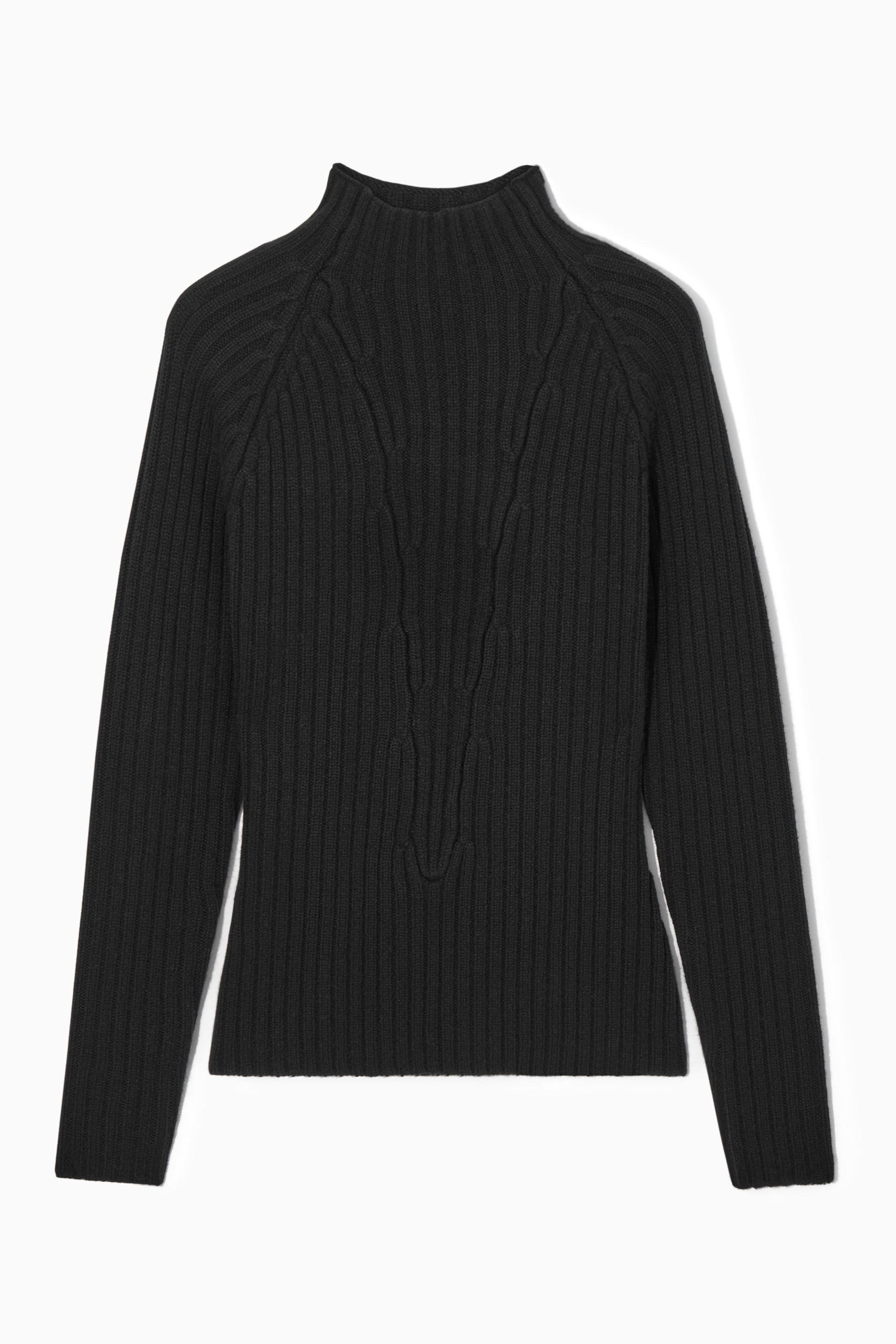 Agrandir l'image: PULL À COL ROULÉ EN PUR CACHEMIRE CÔTELÉ - NOIR - FEMME | H&M CH 1