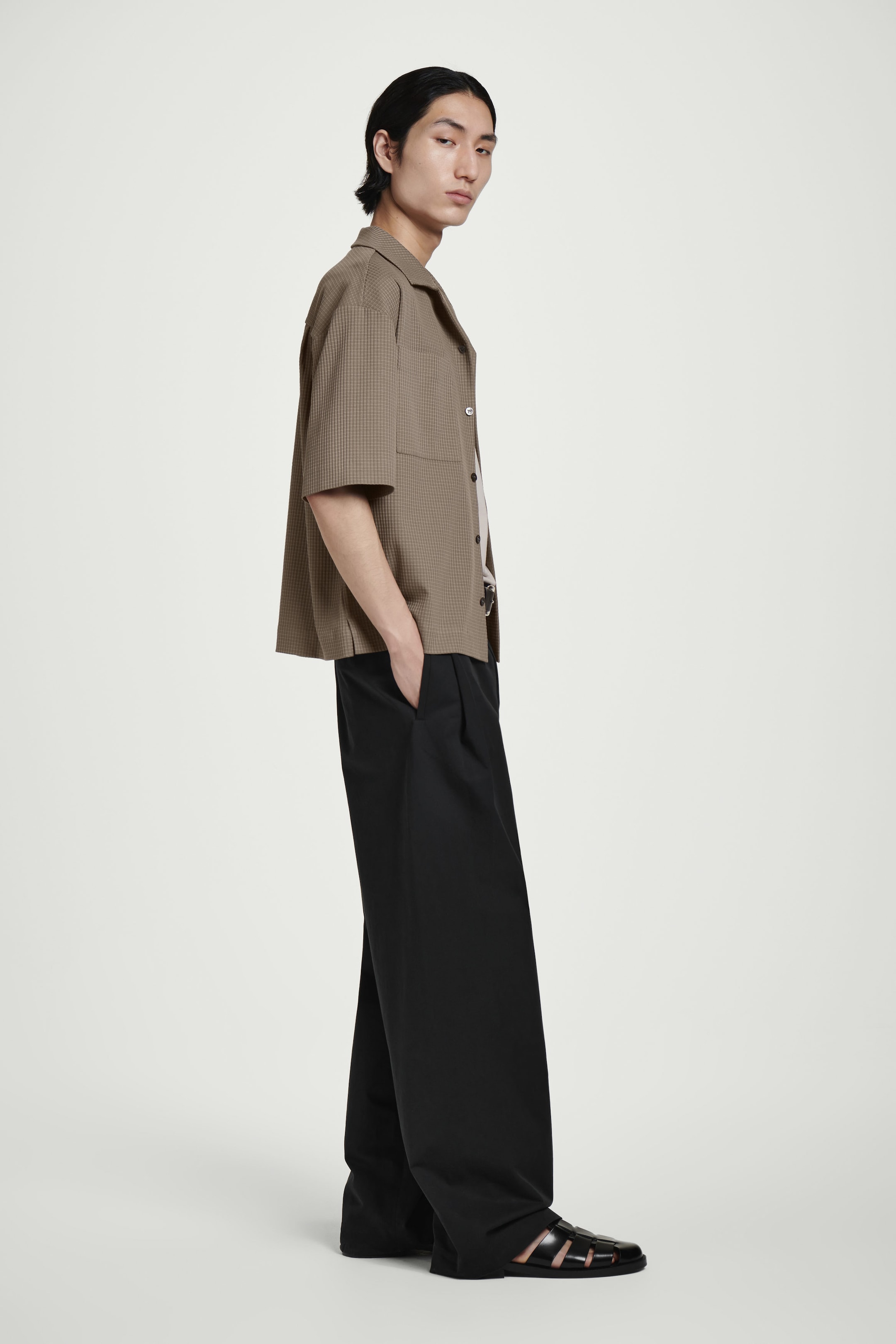 RELAXED TEXTURED COTTON RESORT SHIRT
