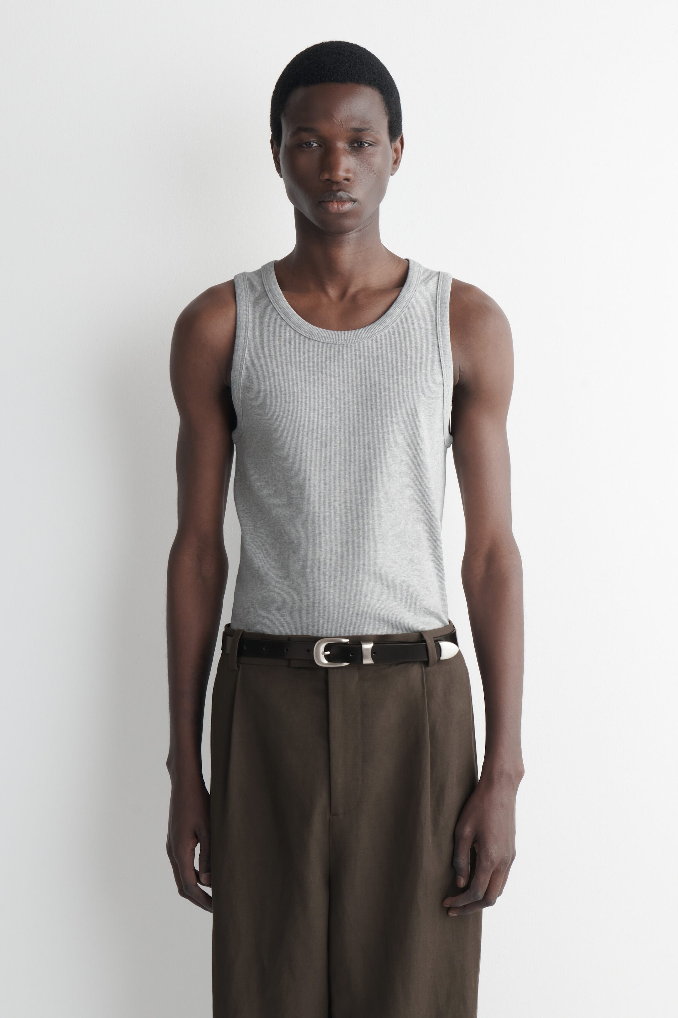 SLIM RIBBED COTTON TANK TOP