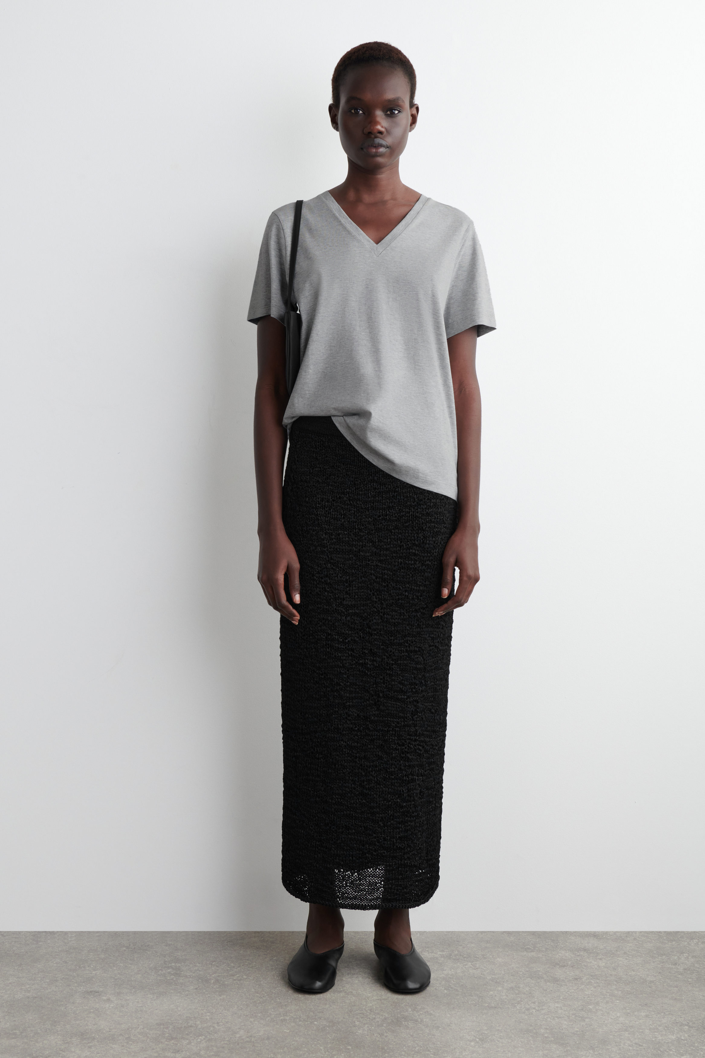 ★GENERAL IDEA★ V-neck shirring layered T-shirt MELANGE CHA MUSINSA | GENERAL IDEA V-neck shirring layered T-shirt