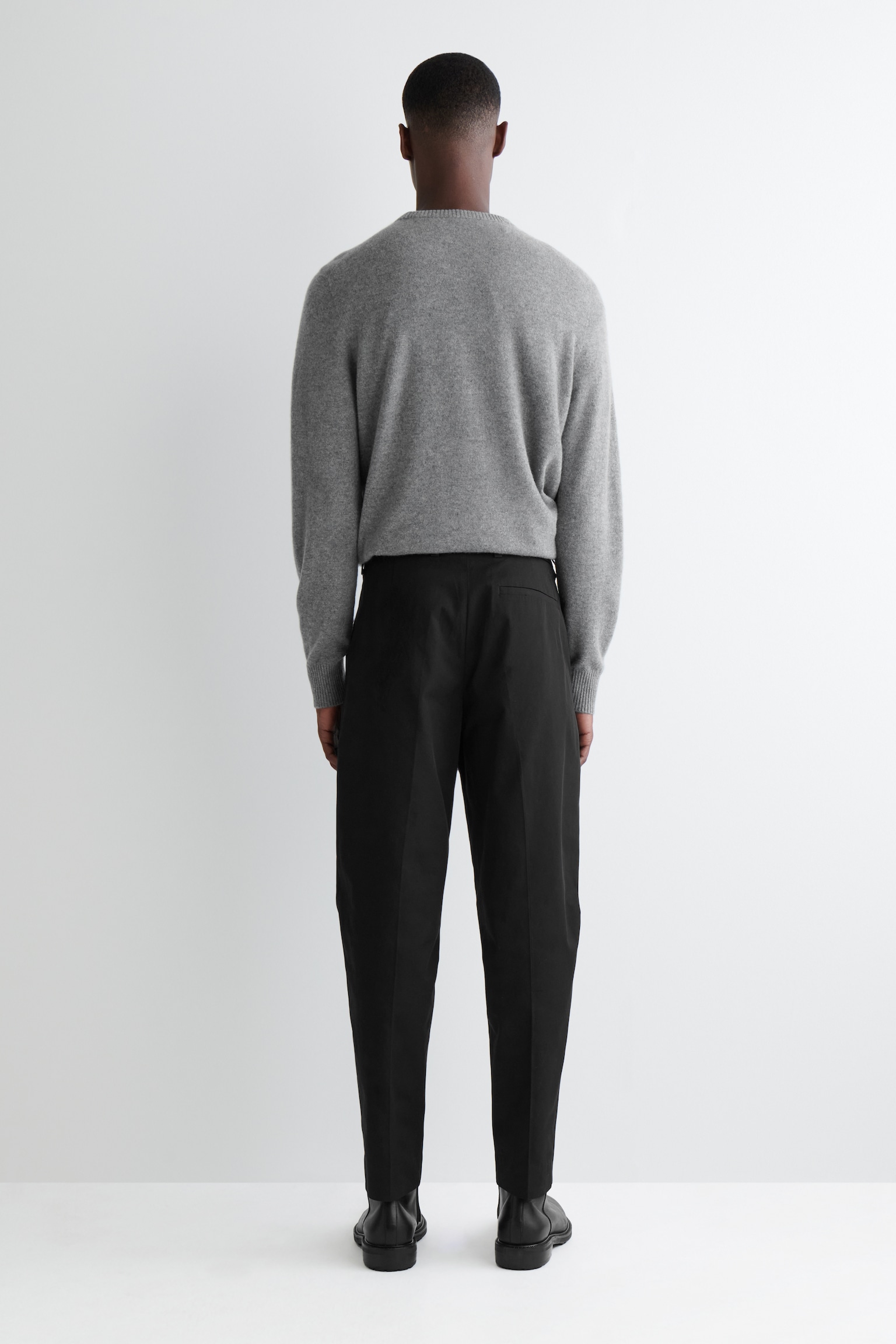 COTTON STRAIGHT-LEG CHINOS - BLACK/BEIGE - 6