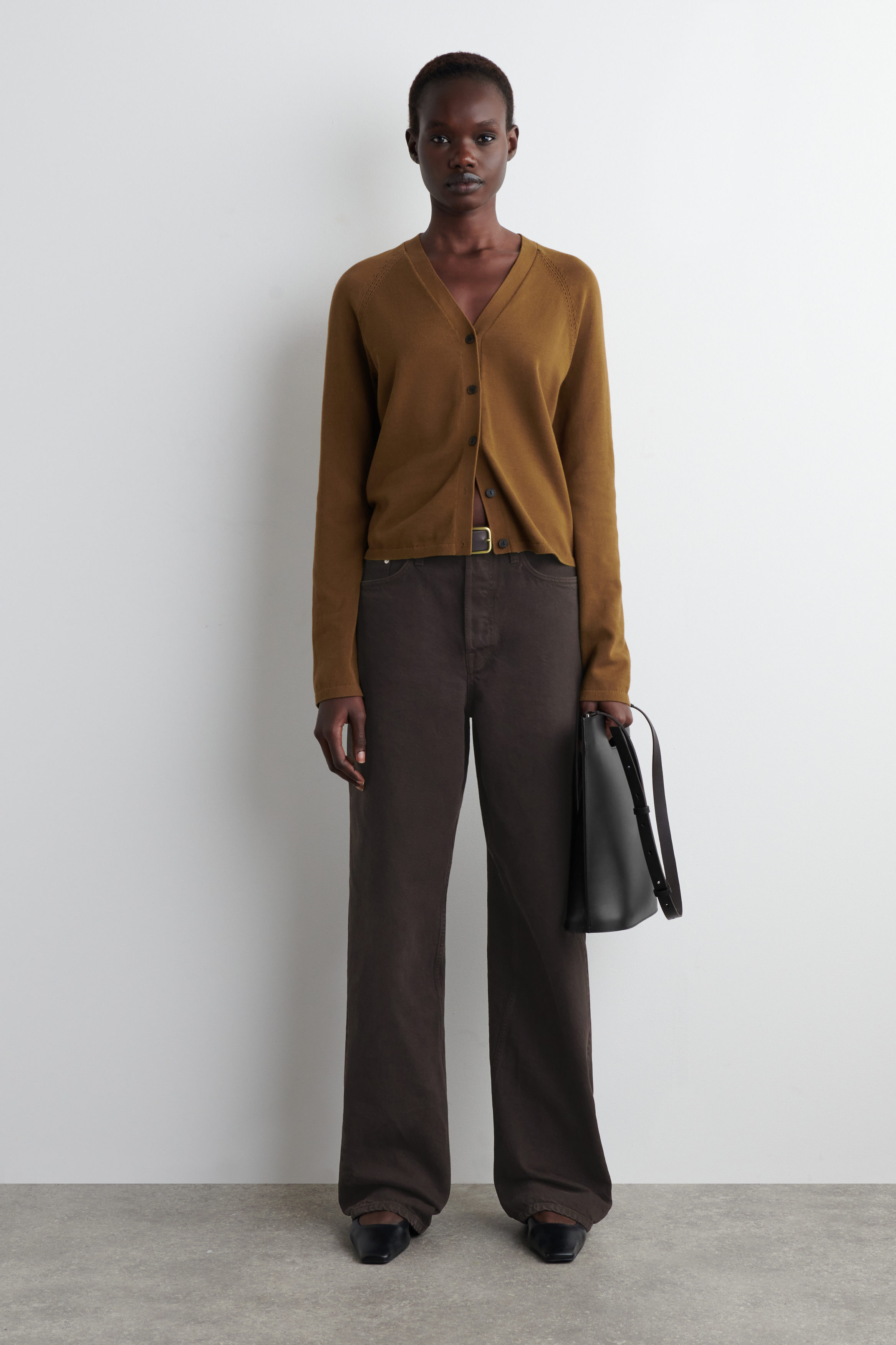 【値下げ】Ron Herman 23SS Cotton V Neck Knit Cardigan Vネックニットカーディガン 3710800122 ベージュ サイズ：XS (EC) コットンスムース ブイネックカーディガン｜Ron Herman(ロン