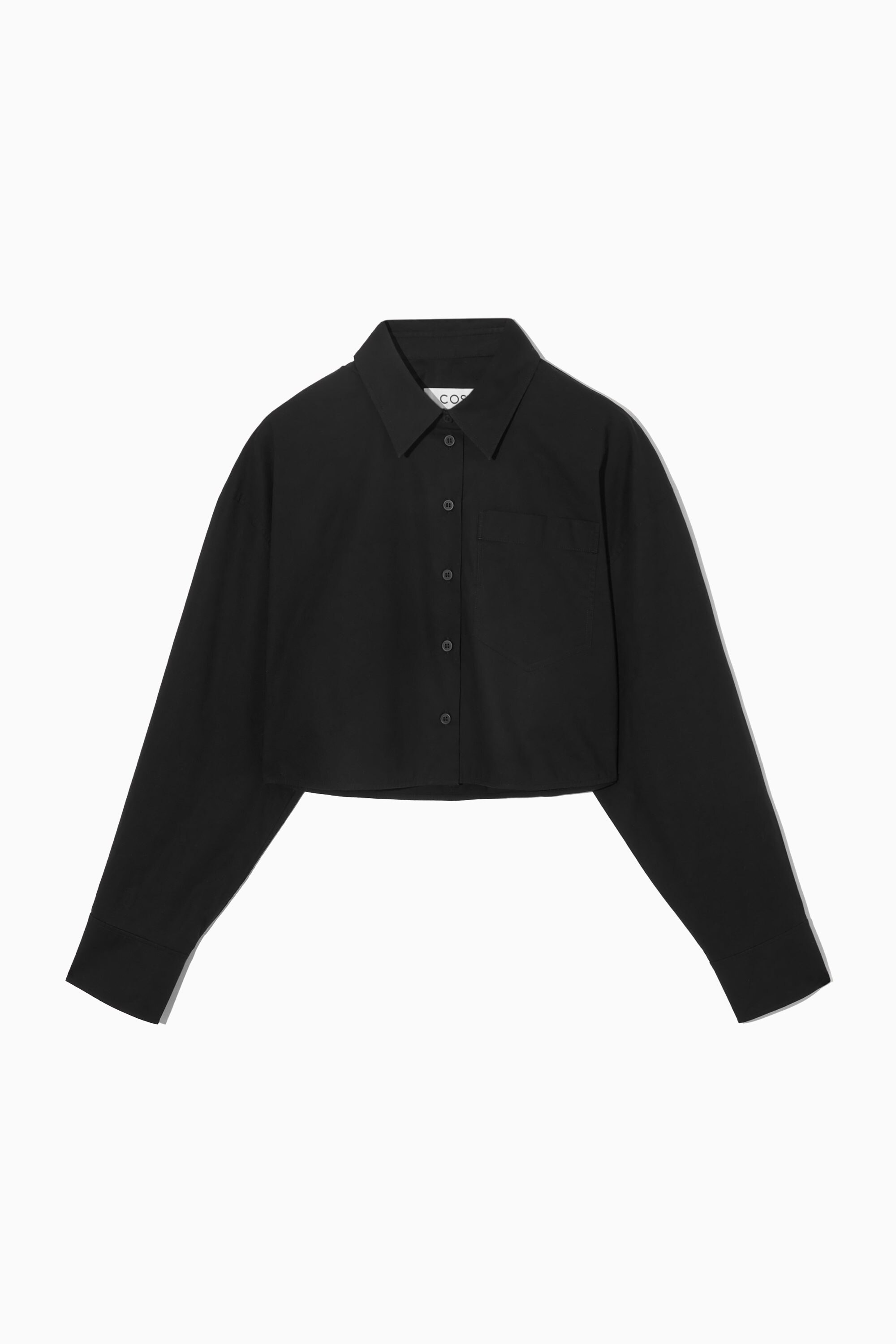 【IAB STUDIO】Cropped Pique Shirt Black Exclusive Black cropped fit shirt in cotton poplin | Iceberg