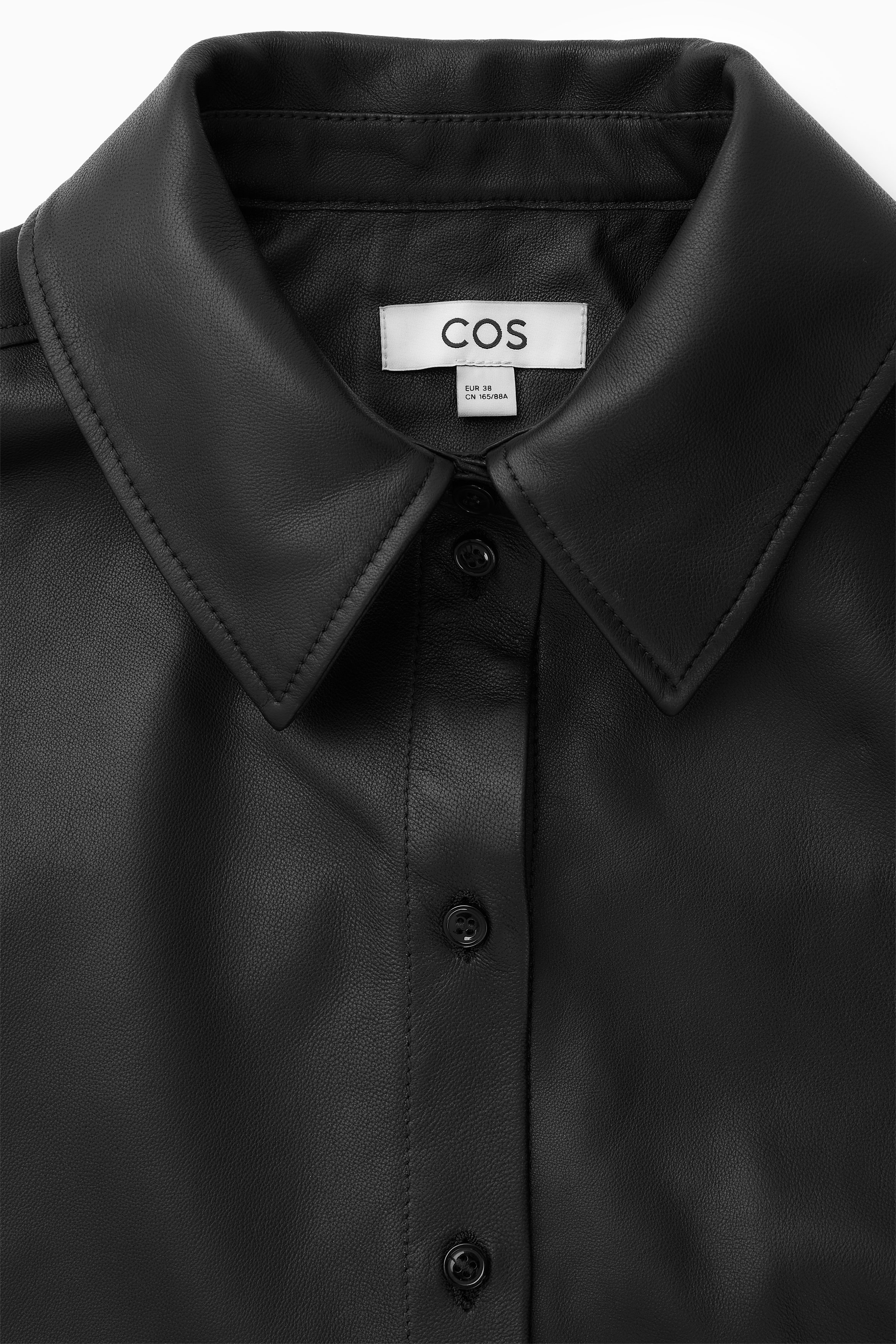 OVERSIZED LEATHER SHIRT - BLACK | COS NL