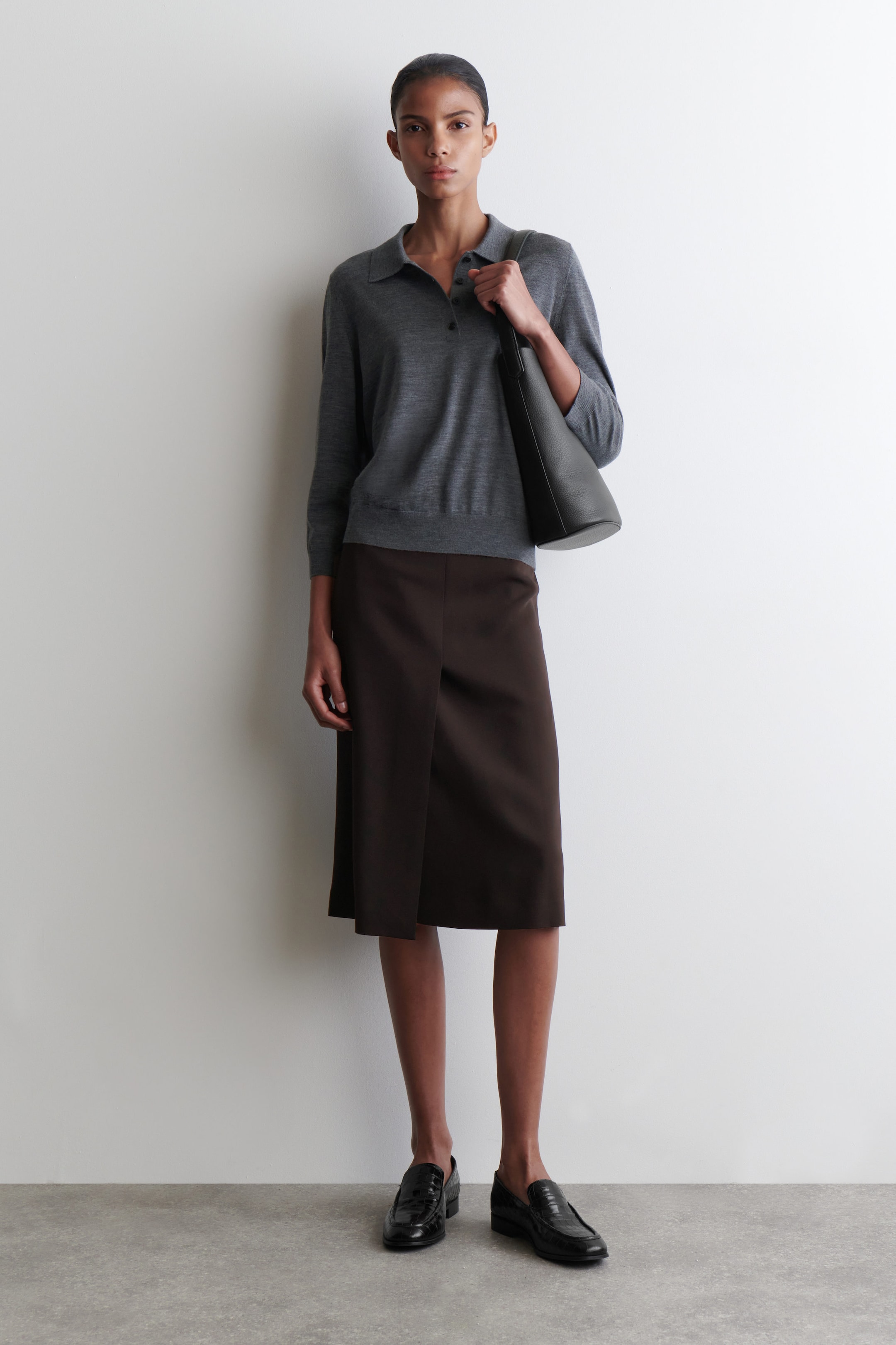MERINO WOOL POLO SWEATER