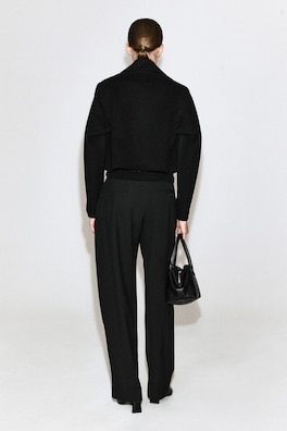 OVERSIZED CROPPED DOUBLE-FACED WOOL JACKET — BLACK 5