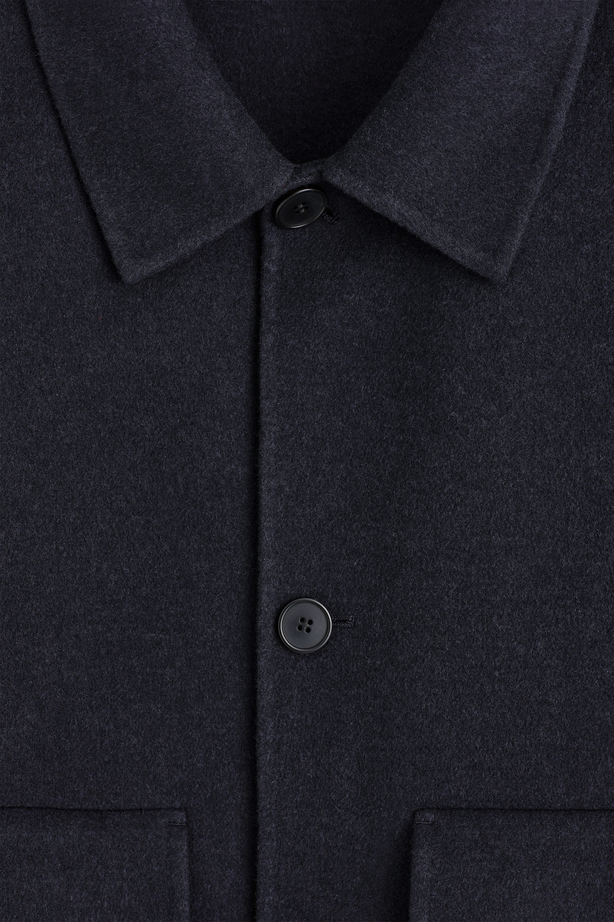 DOUBLE-FACED WOOL-BLEND BOMBER JACKET — NAVY