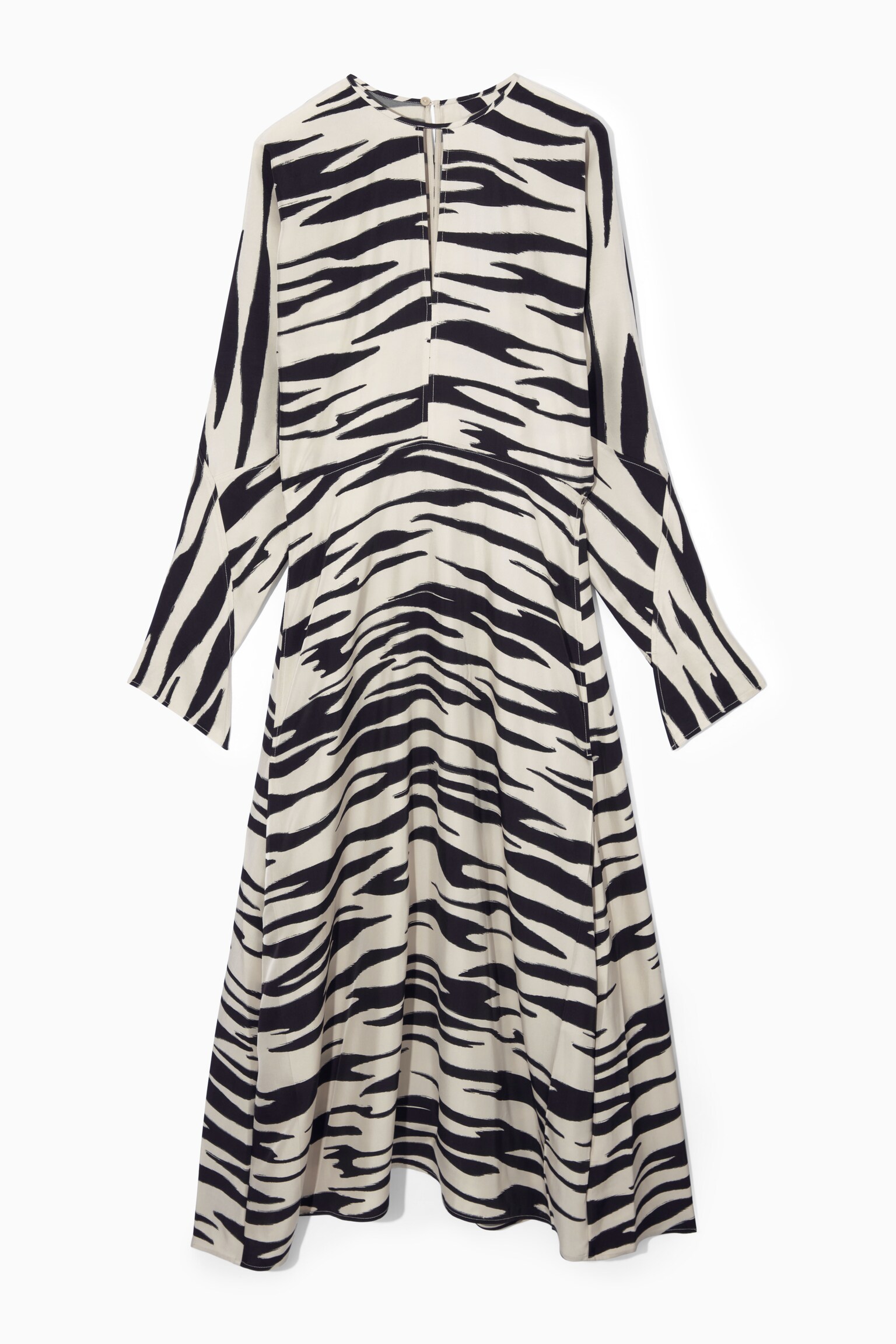 ZEBRA-PRINT CUTOUT MIDI DRESS - OFF WHITE / ZEBRA PRINT