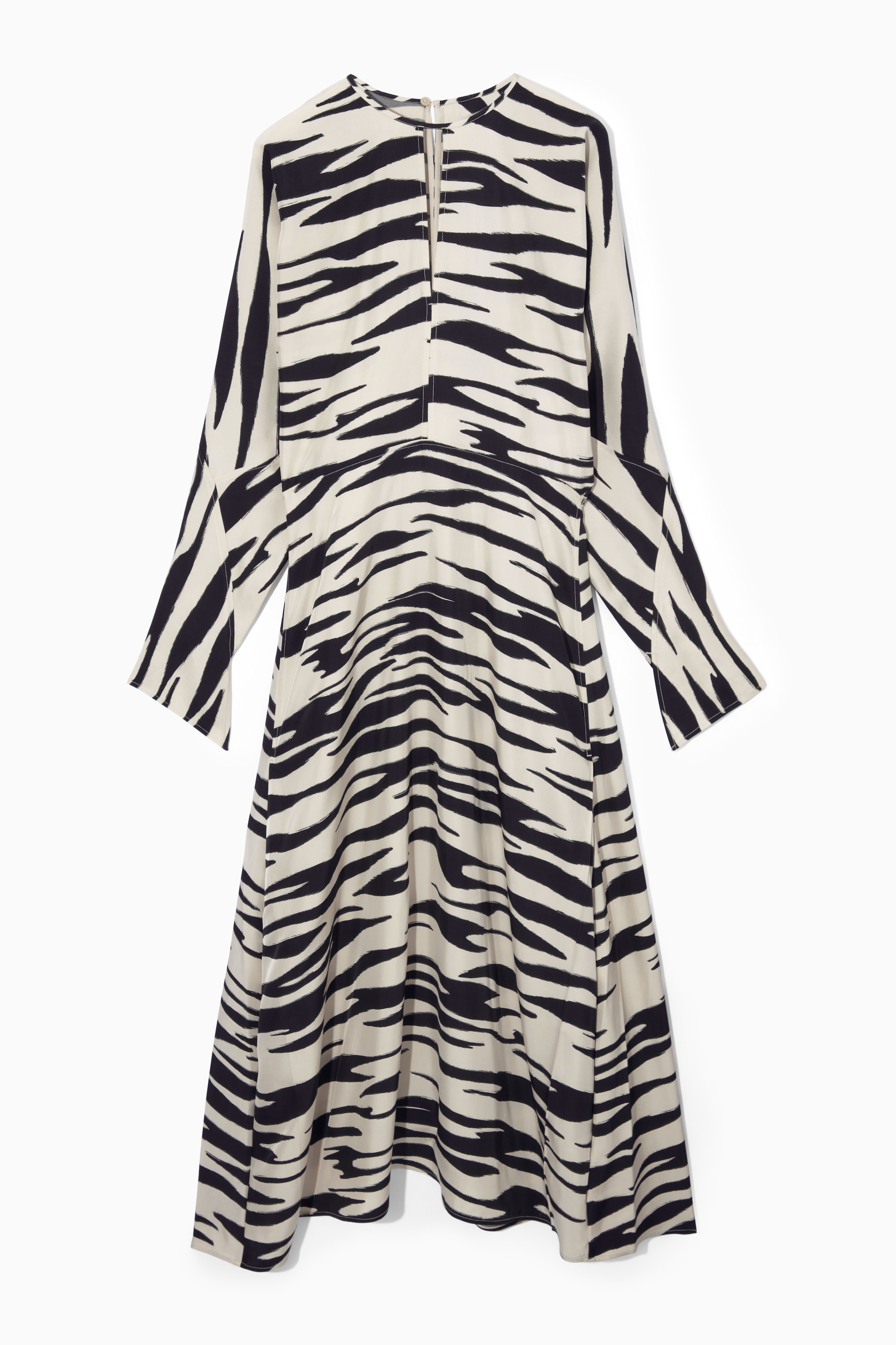 Grösseres Bild ansehen: MIDIKLEID MIT ZEBRA-PRINT UND CUT-OUT - CREMEWEISS/ZEBRA-PRINT - DAMEN | H&M CH 1