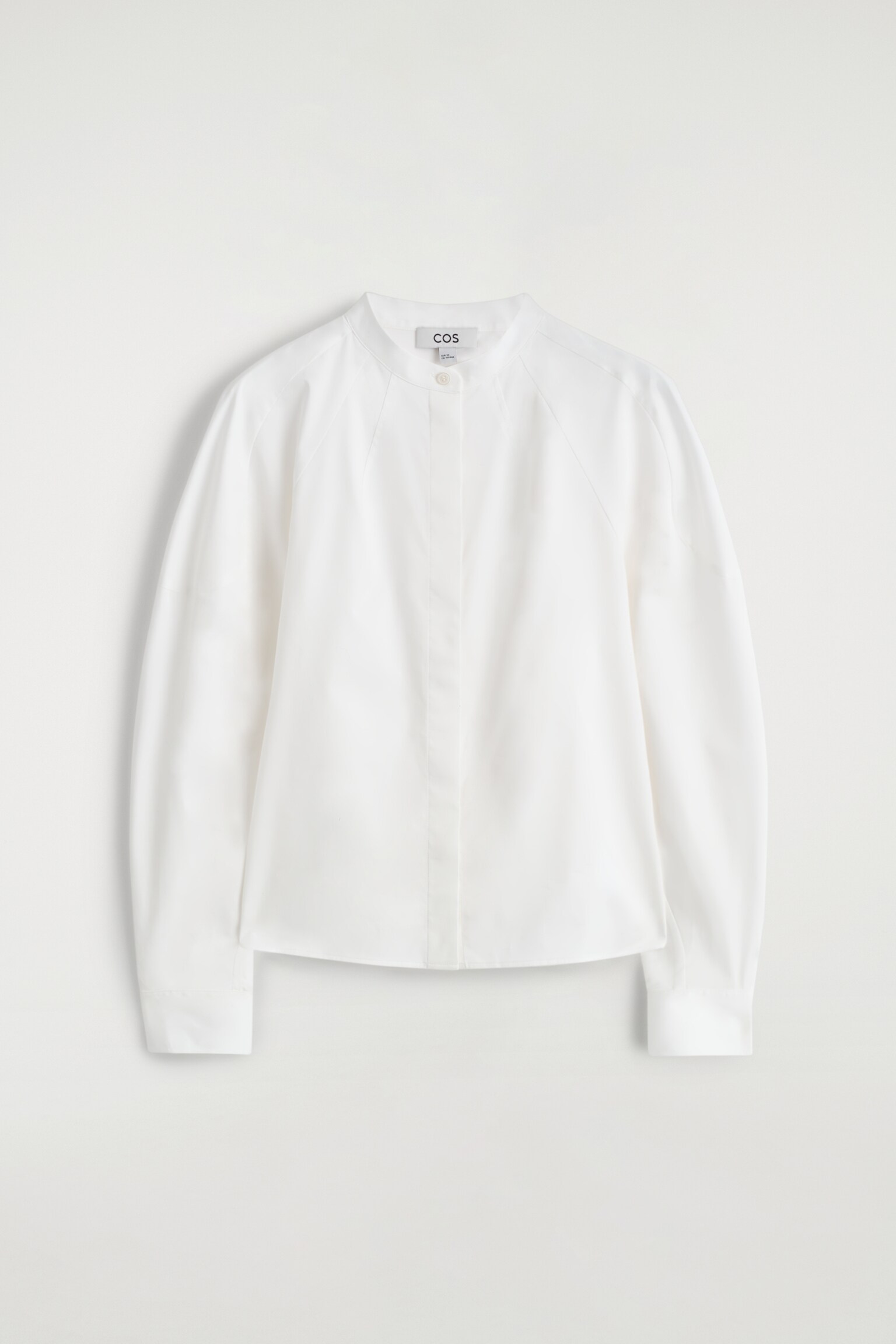 CHEMISE SANS COL EN COTON - BLANC/BLEU MARINE - 2