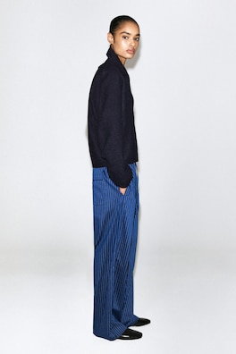 SCULPTED MERINO WOOL ZIP-UP JACKET — NAVY 5