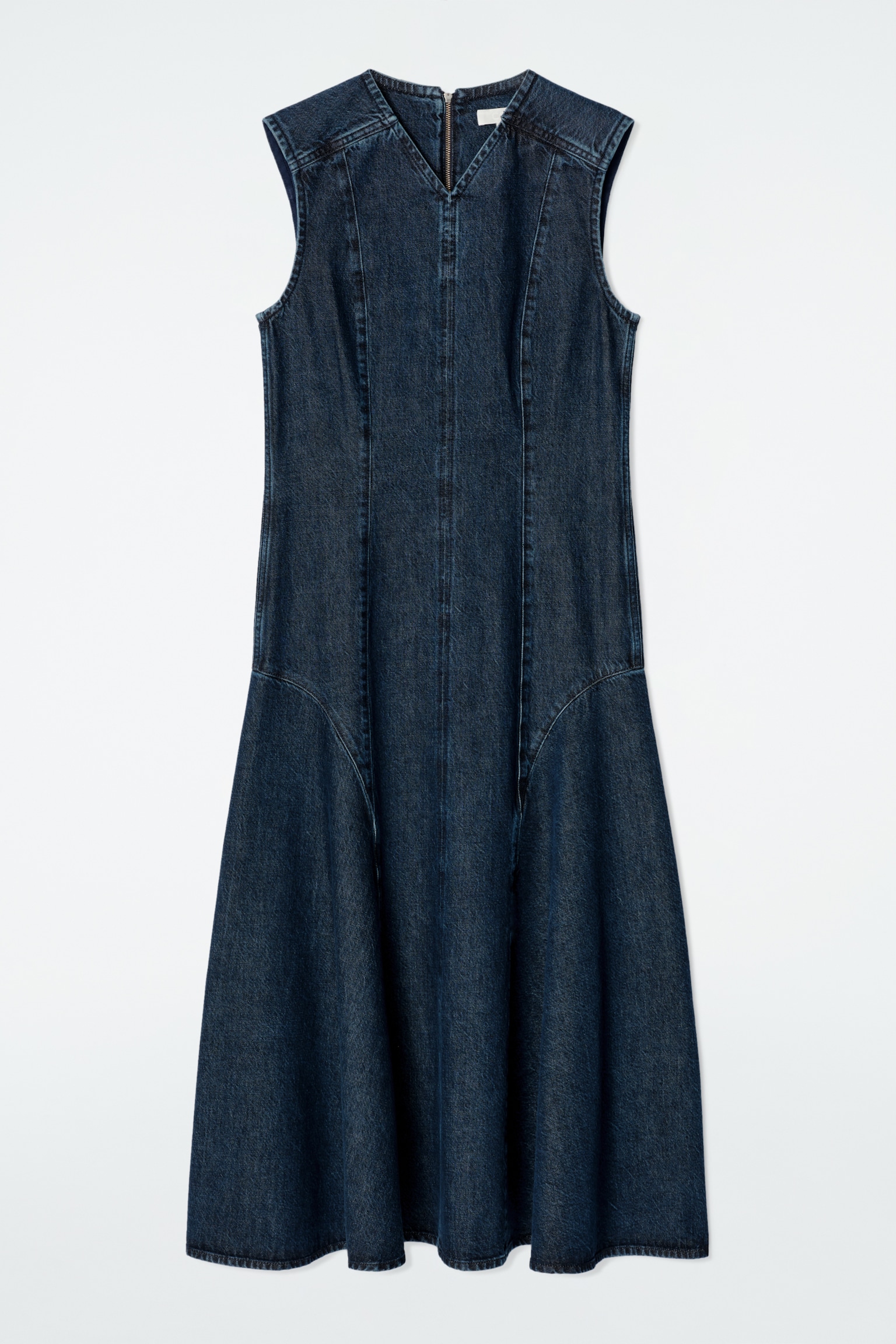 ROBE MIDI À TAILLE BASSE EN DENIM - BLEU - 2