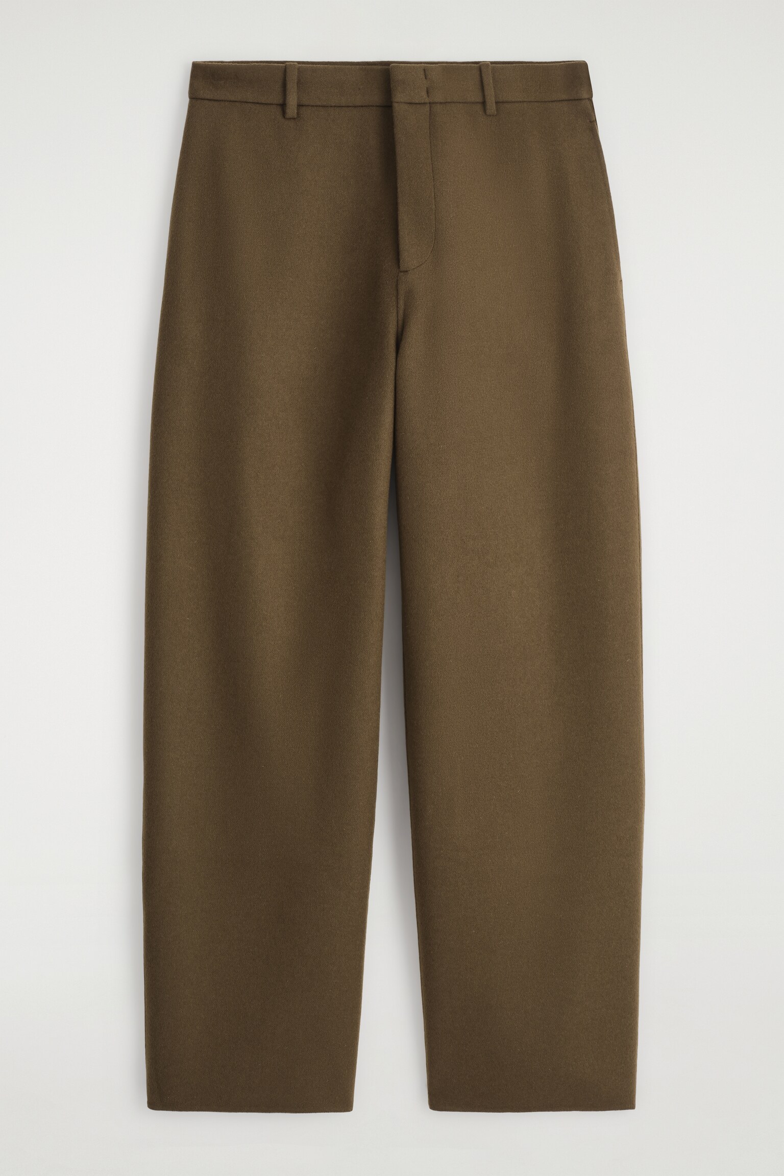 DOUBLE-FACED WOOL WIDE-LEG TROUSERS - BRUN/CHARBON - 2