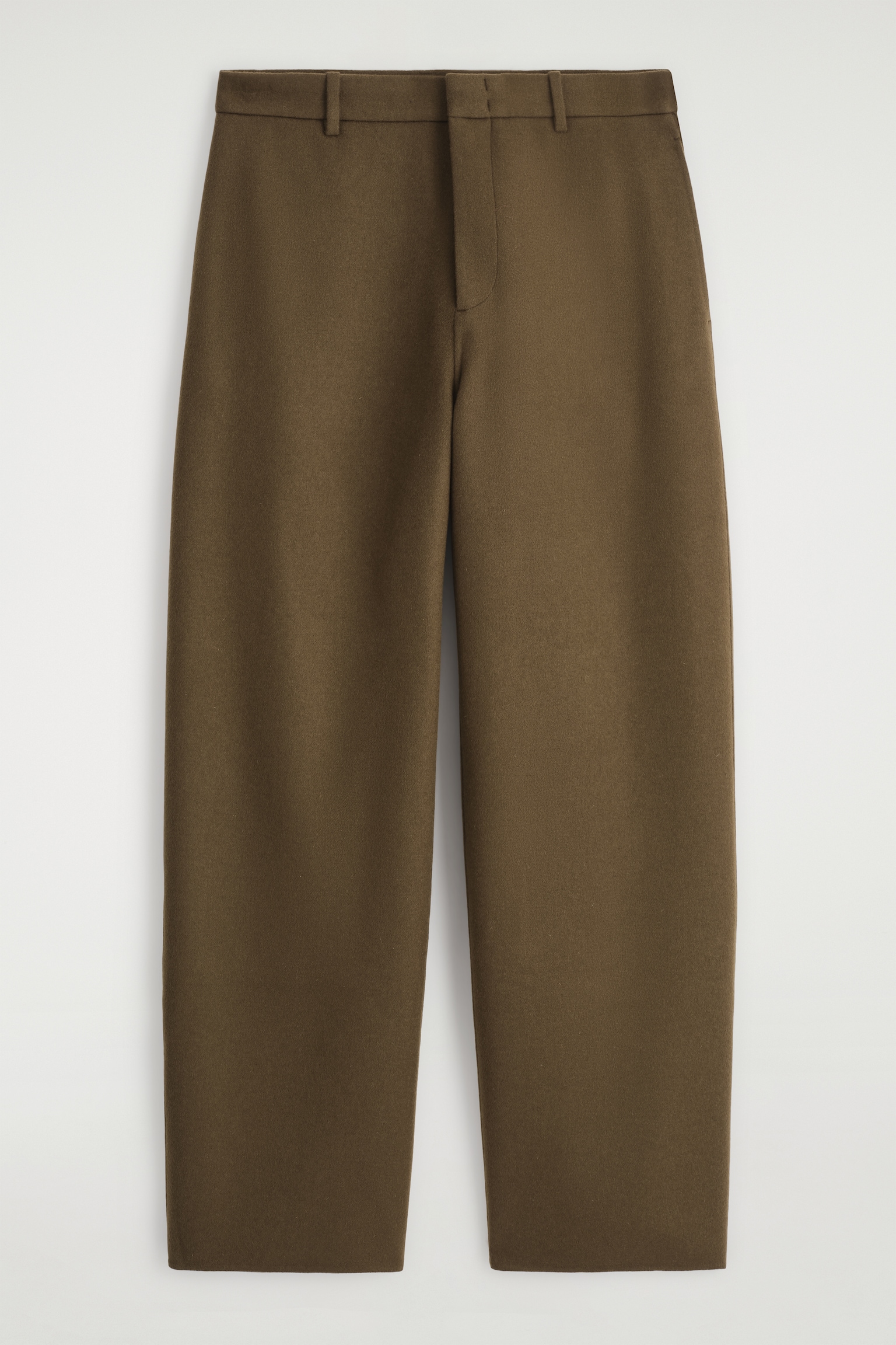 PANTALÓN DE LANA CON PIERNA ANCHA - MARRÓN/GRIS MARENGO - 2