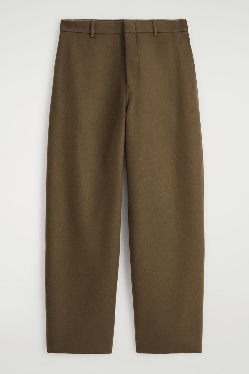 Cos Split Wool Wide-leg Trousers In Brown In Brown