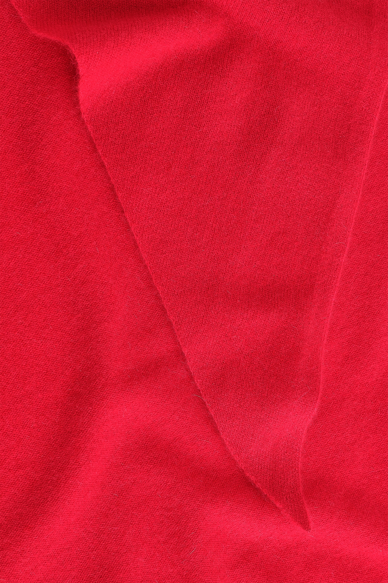 PURE CASHMERE TRIANGLE SCARF — RED