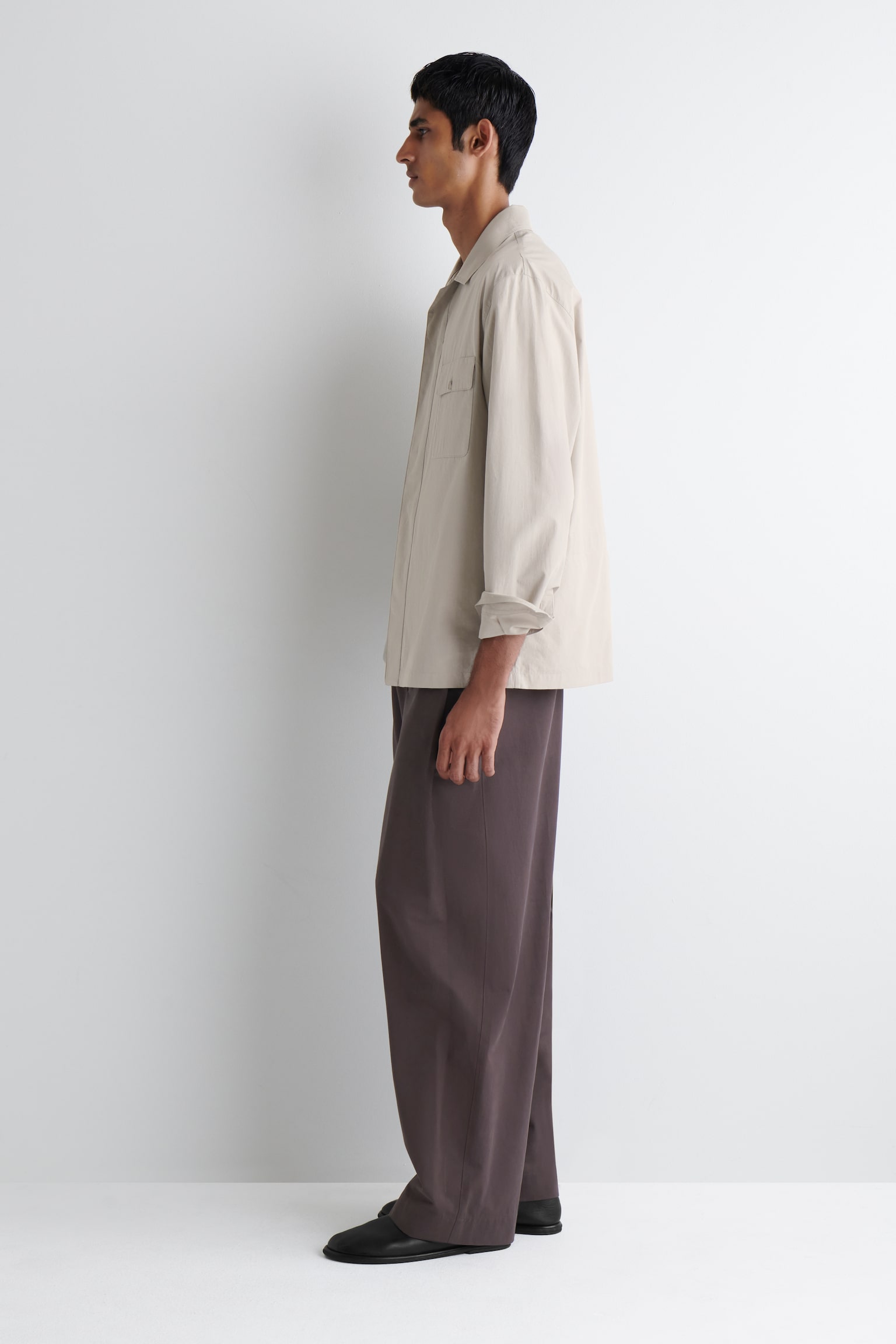 CAMISA DE ALGODÓN RELAXED FIT - TOPO CLARO/TOPO OSCURO - 3