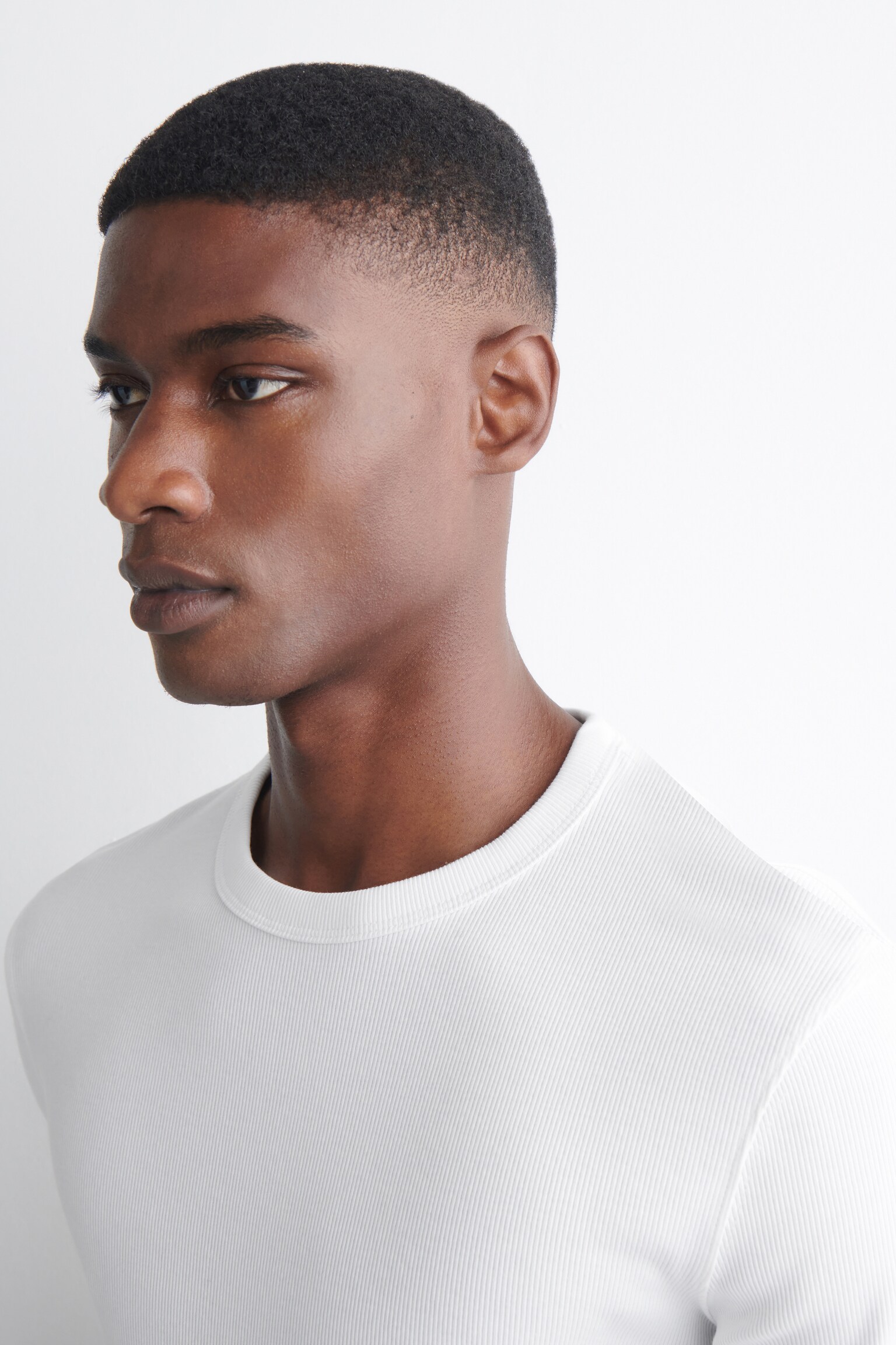 T-SHIRT SLIM EN COTON CÔTELÉ - BLANC/CHARBON/NOIR/BLEU MARINE/KAKI/KAKI FONCÉ/GRIS CLAIR - 7