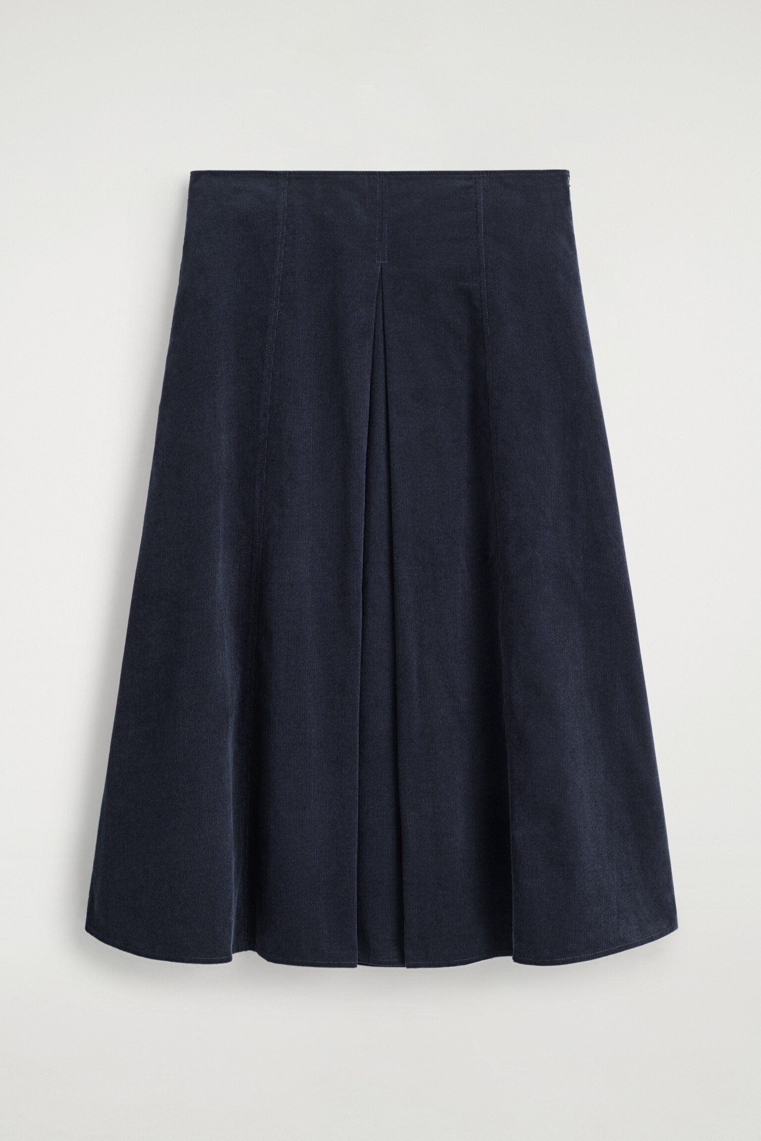 MIDIROCK AUS CORD MIT FALTEN - NAVYBLAU - 2