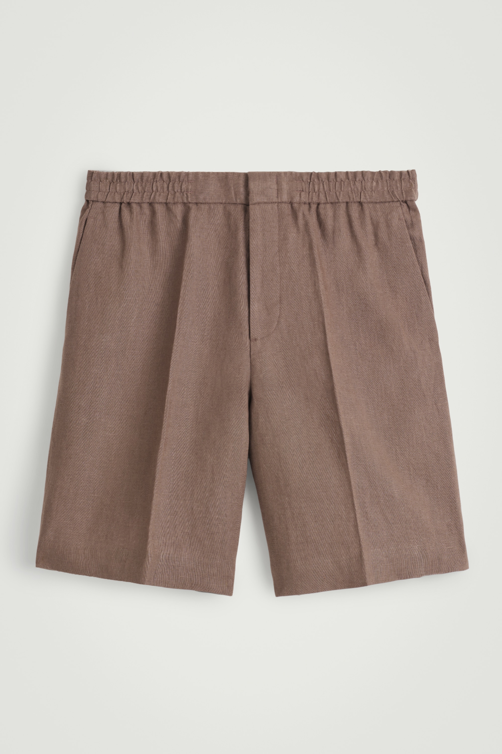 ELASTICATED LINEN SHORTS - BROWN/BLUE/NAVY/BLACK/WHITE