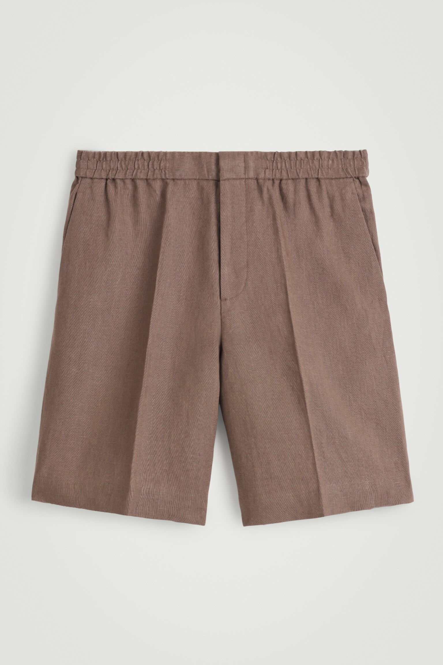 PANTALONES CORTOS DE LINO ELÁSTICO - MARRÓN/AZUL MARINO/AZUL/NEGRO/BLANCO - 1
