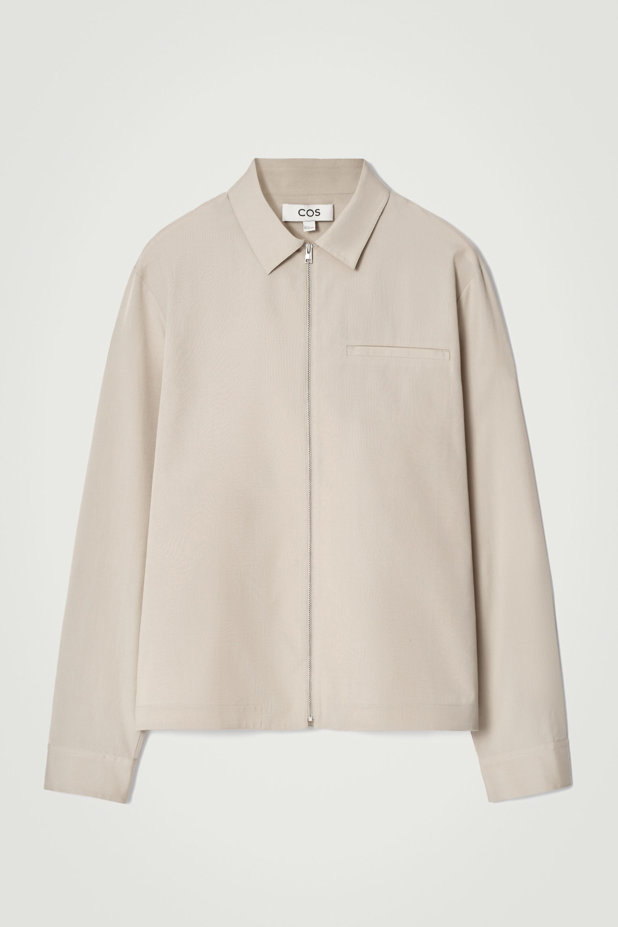 ZIPPED TWILL SHIRT - BEIGE | COS