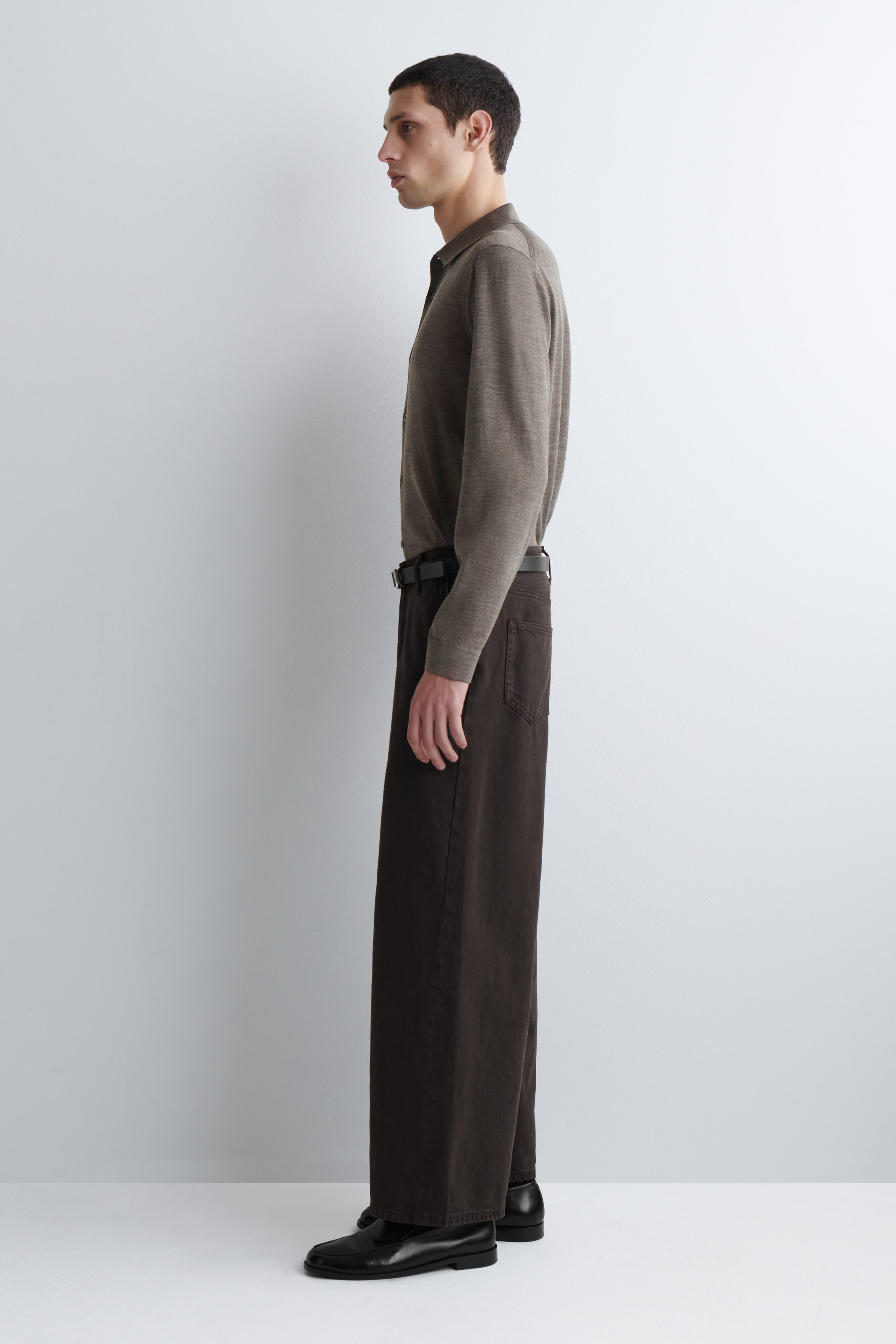 OVERSIZED WIDE-LEG DENIM PANTS - DARK BROWN | COS US
