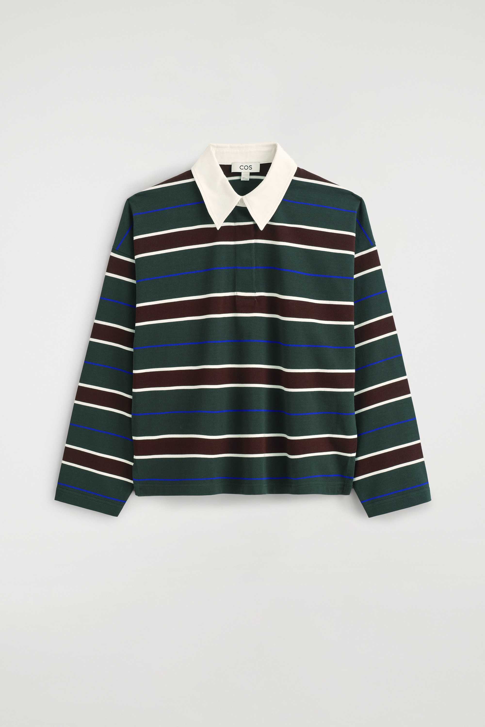 POLO RUGBY RAYÉ EN COTON - VERT / BRUN / RAYURES/BLEU MARINE / ROUGE / RAYURES