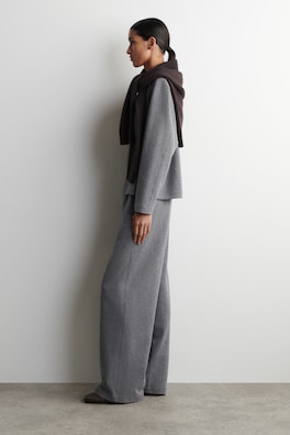 WIDE-LEG COTTON JOGGERS — GREY MÉLANGE 2
