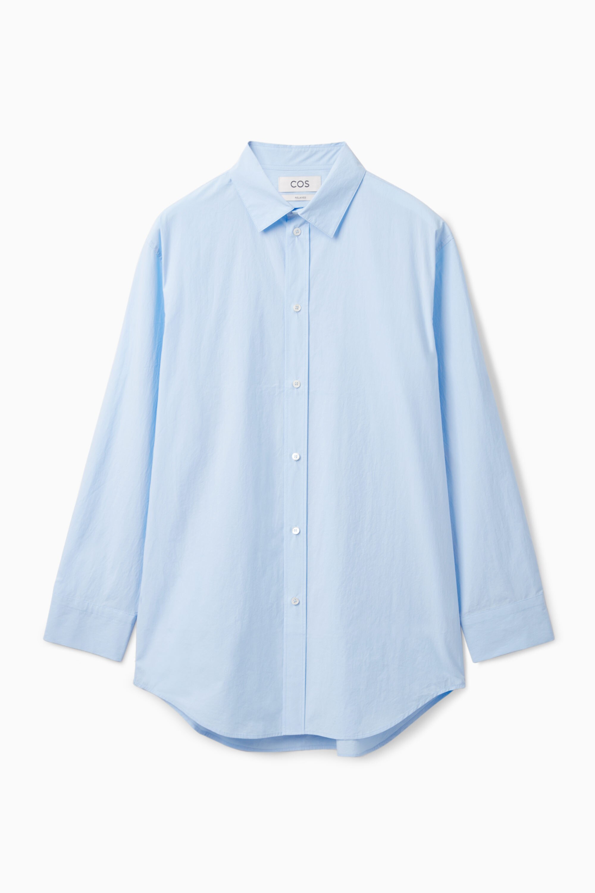 RELAXED-FIT LONGLINE POPLIN SHIRT - LIGHT BLUE | COS