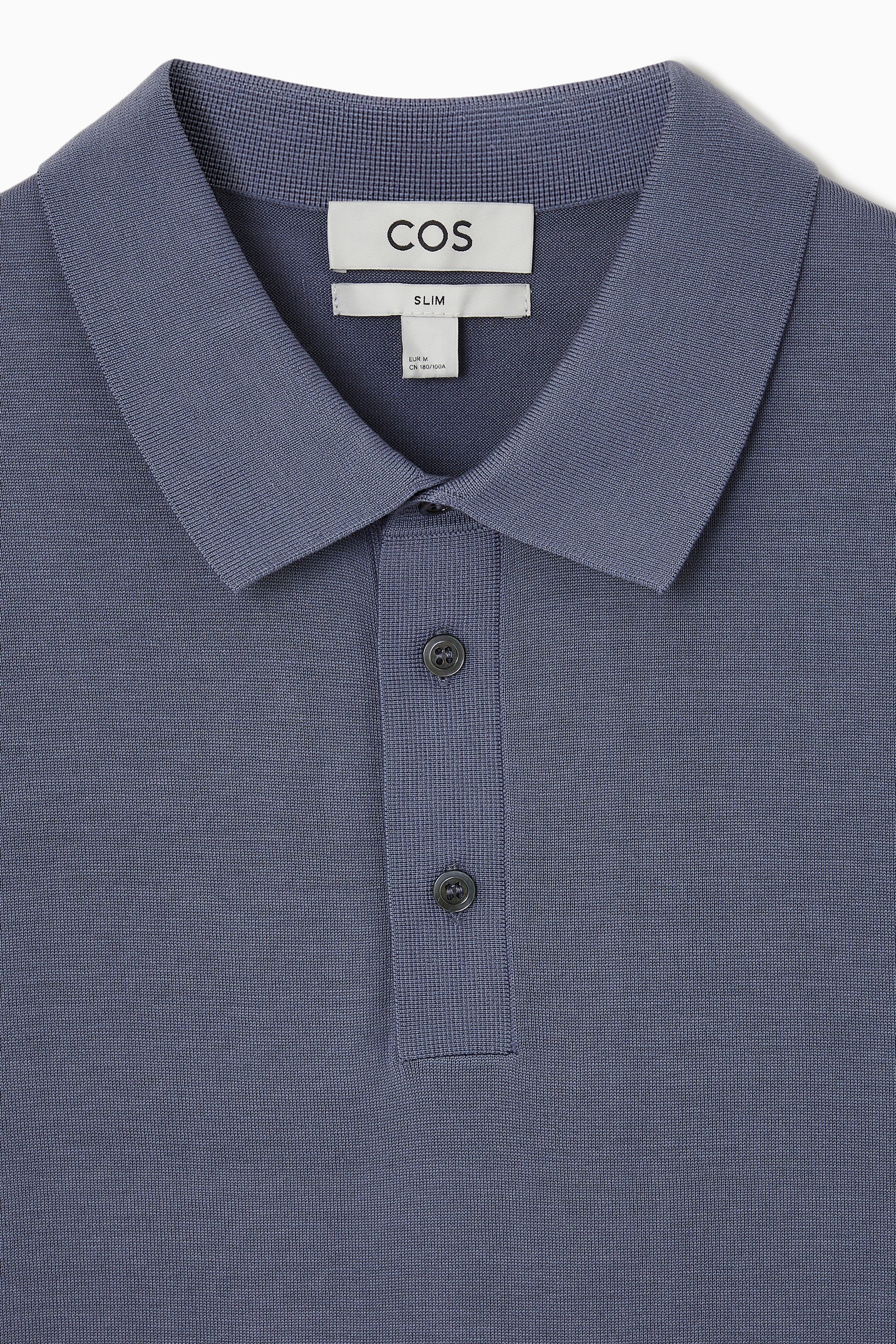 View larger image: SLIM KNITTED SILK POLO SHIRT - DUSTY BLUE - Men | H&M GB 2