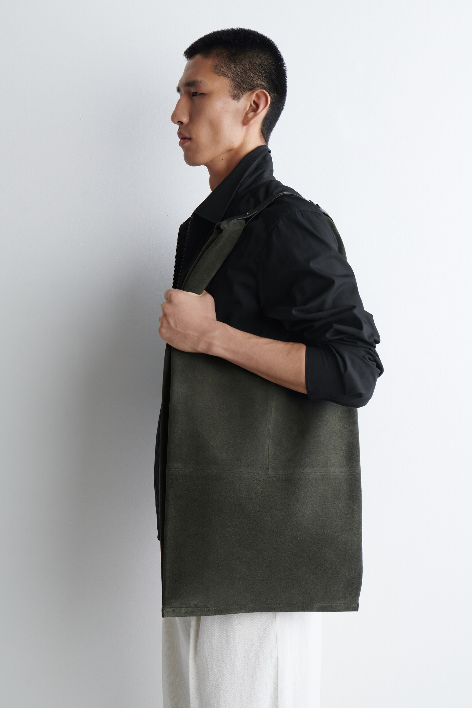 TOTE BAG SLOUCHY - DAIM - GRIS/CHOCOLAT/BLEU MARINE - 3