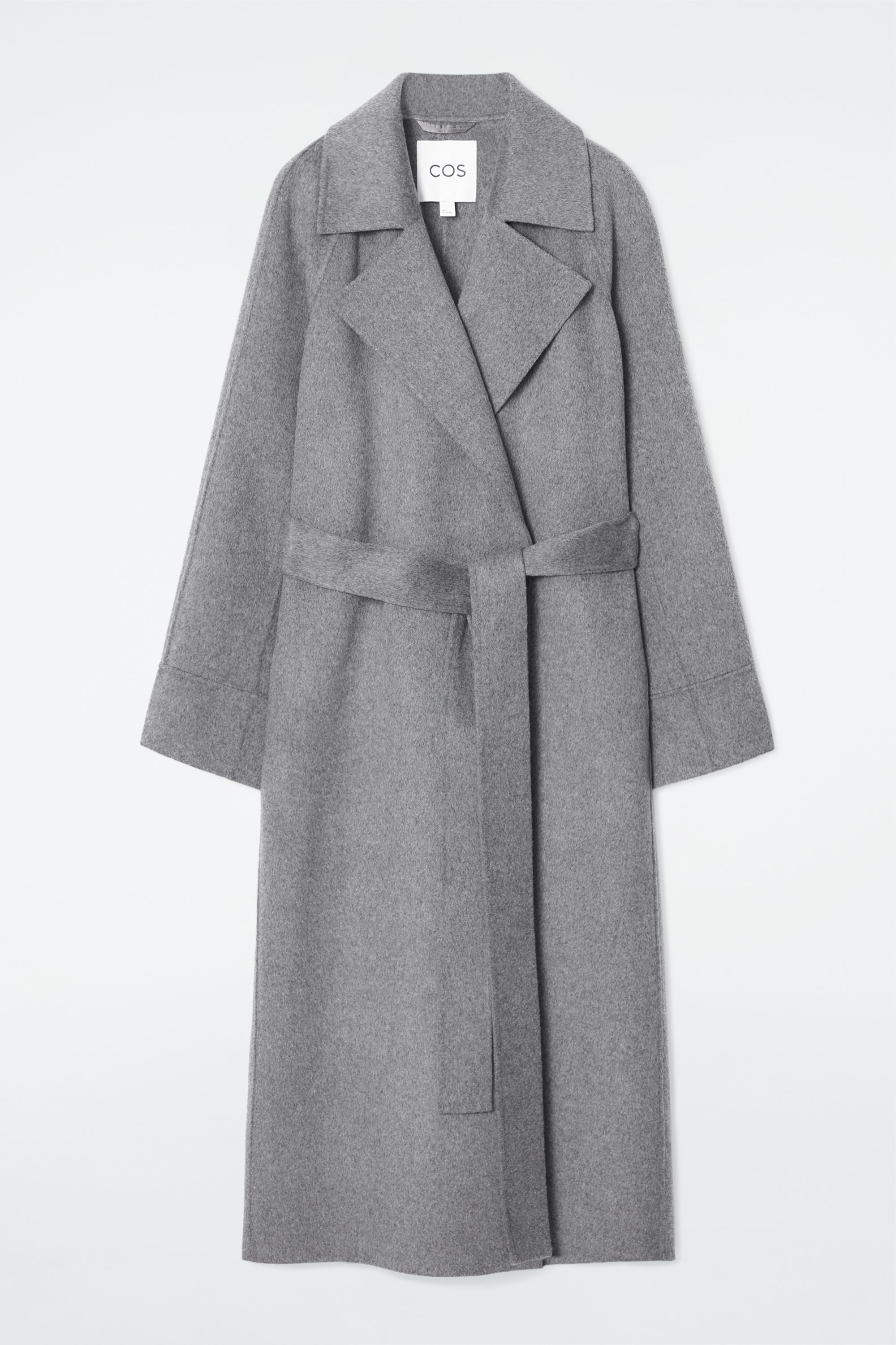ZARA NEW WOMAN GREY OVERSIZED WOOL BLEND COAT WITH LAPEL