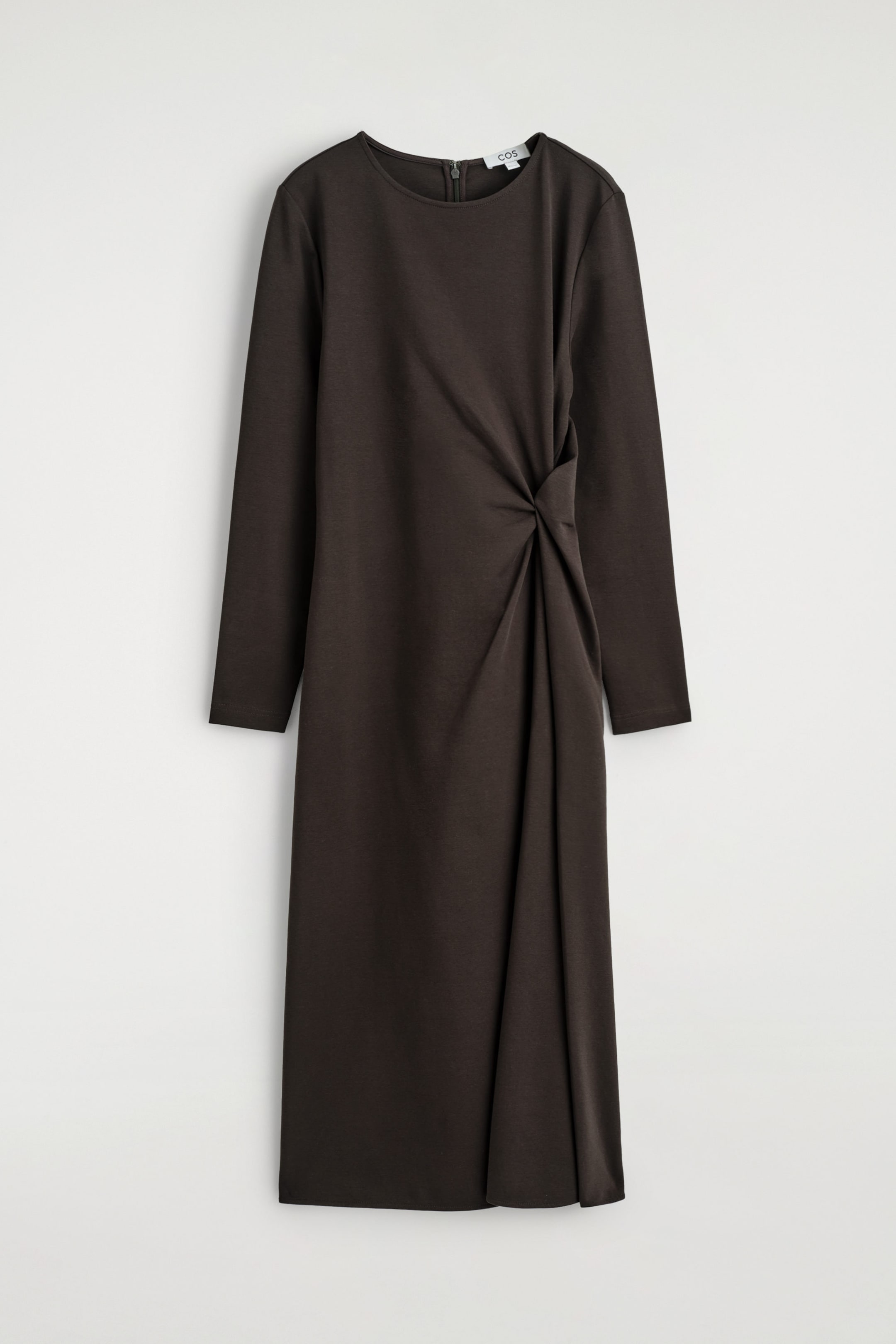 VESTIDO DE MANGA LARGA CON DETALLE DE NUDO