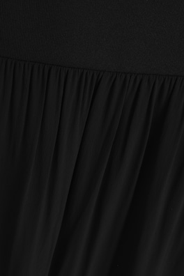 CONTRAST-PANEL MAXI DRESS — BLACK 6