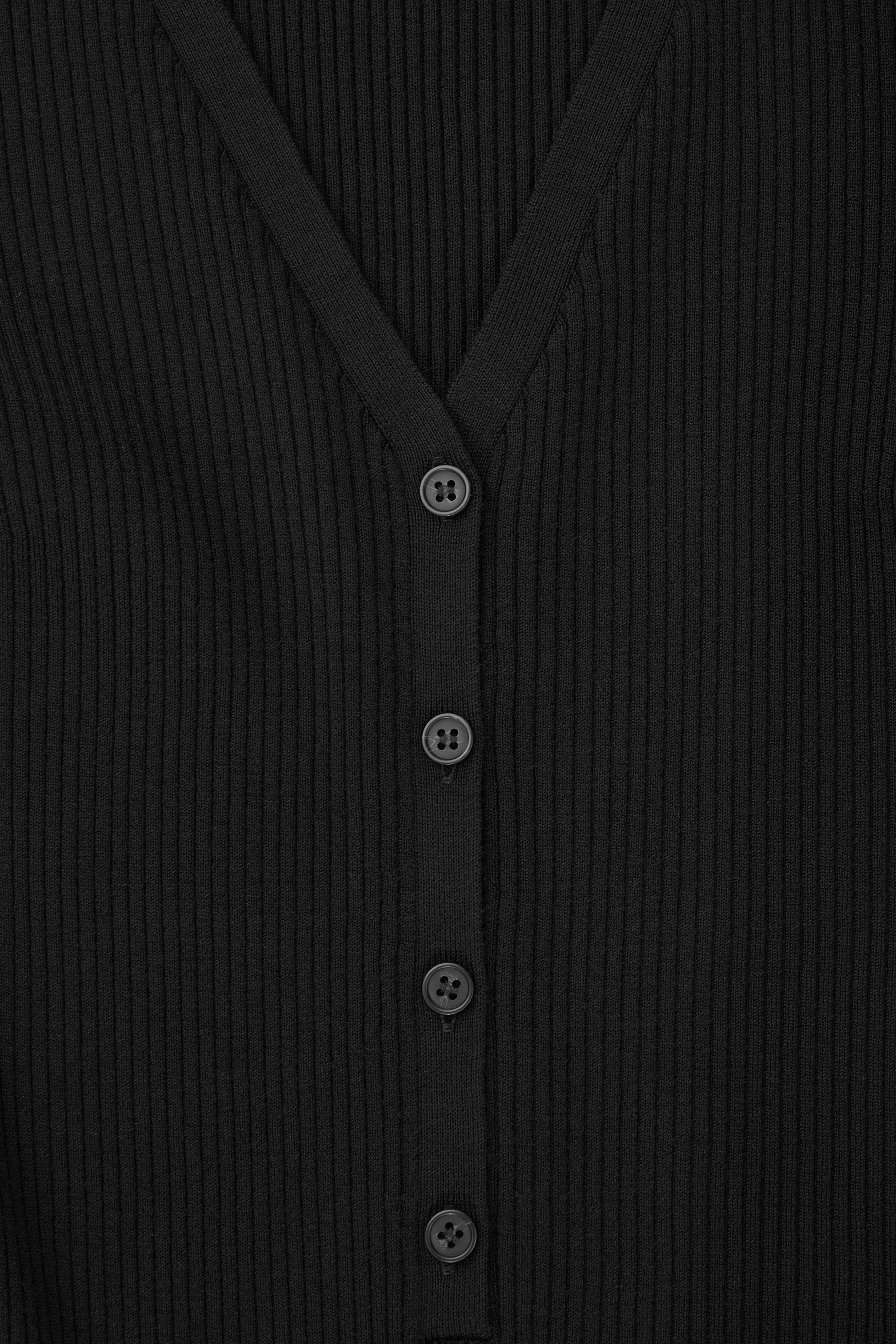 View larger image: V-NECK RIBBED WOOL HENLEY TOP - BLACK - Ladies | H&M GB 2