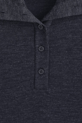 MERINO WOOL BUTTONED MOCK-NECK TOP — CHARCOAL MÉLANGE 7