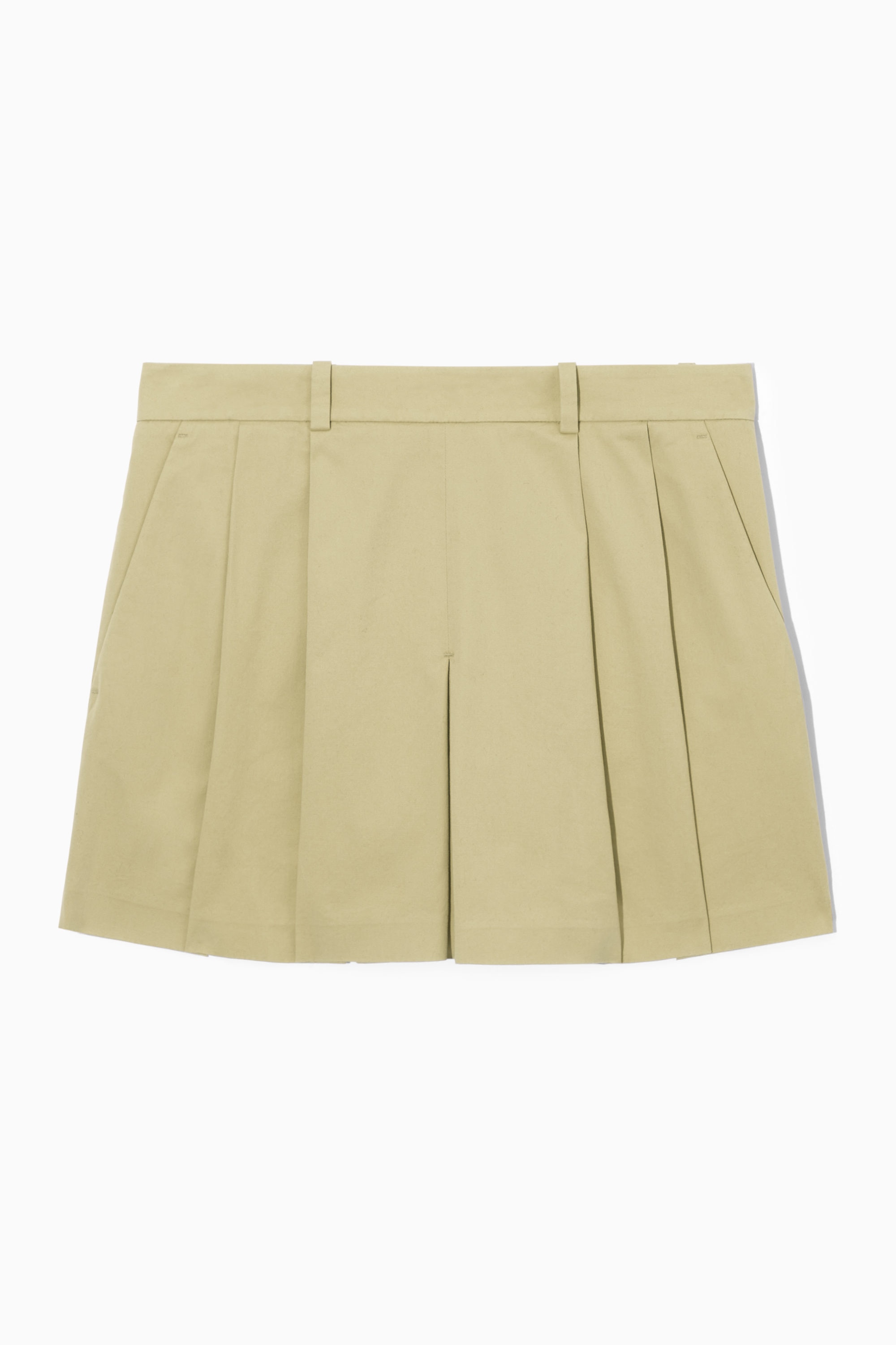 TAILORED PLEATED MINI SKORT - BEIGE | COS