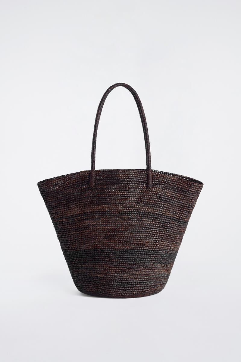 Oversized Hand-Woven Market Tote - Straw