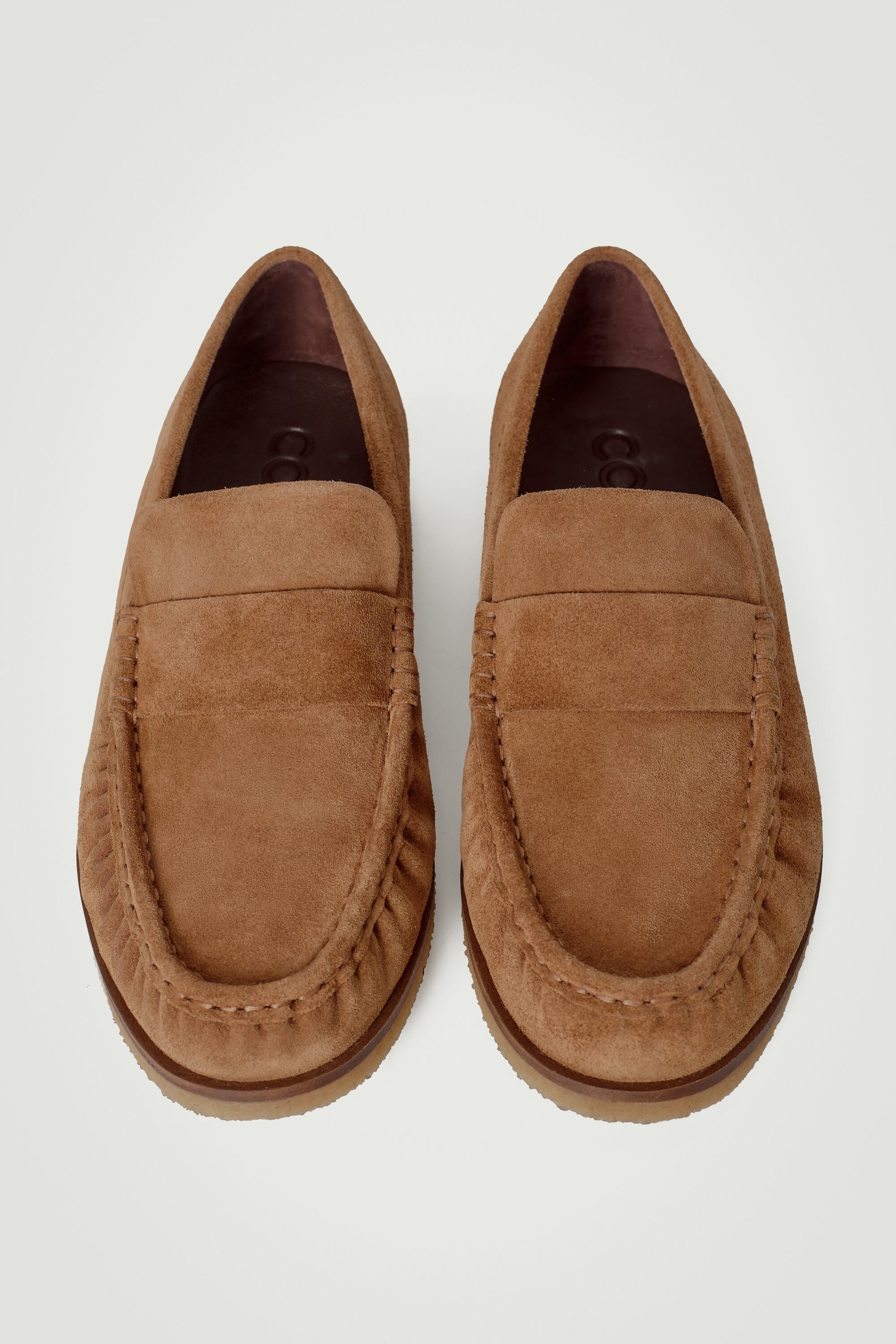 GATHERED SUEDE LOAFERS - TAN | COS