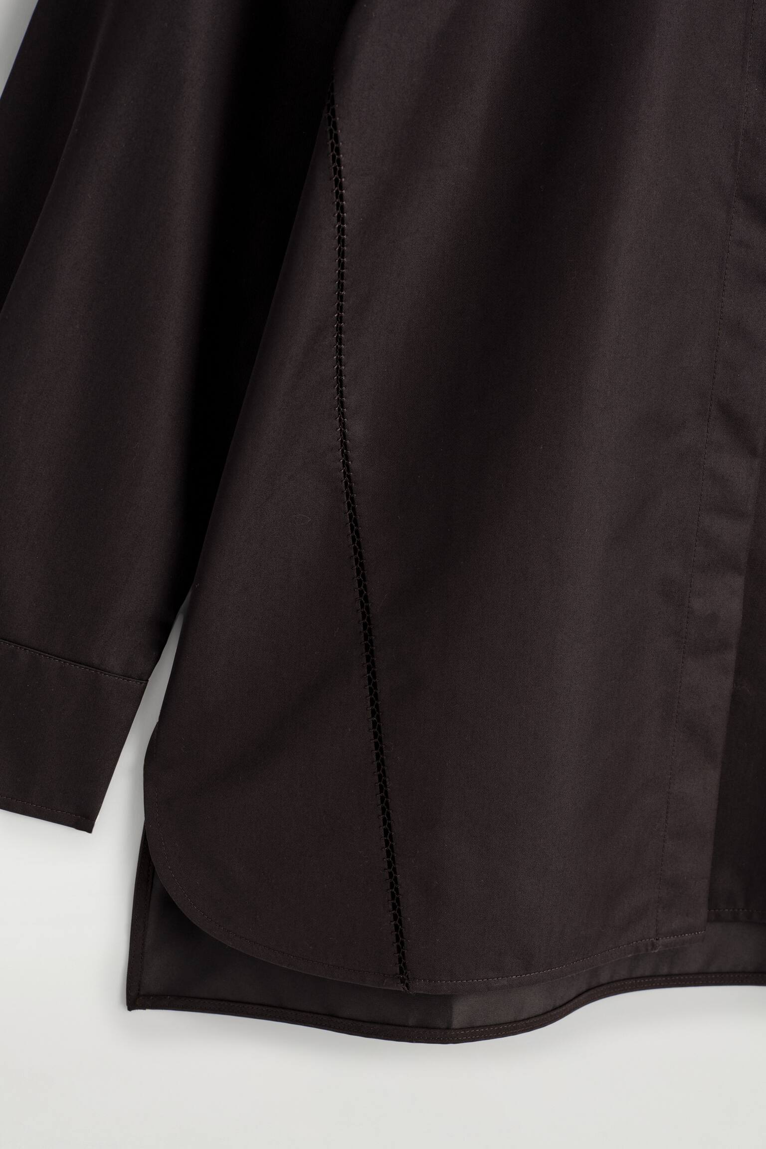 KOSZULA Z AŻUROWYM HAFTEM ZAWIERAJĄCA BAWEŁNĘ - CIEMNOBRĄZOWY - 6