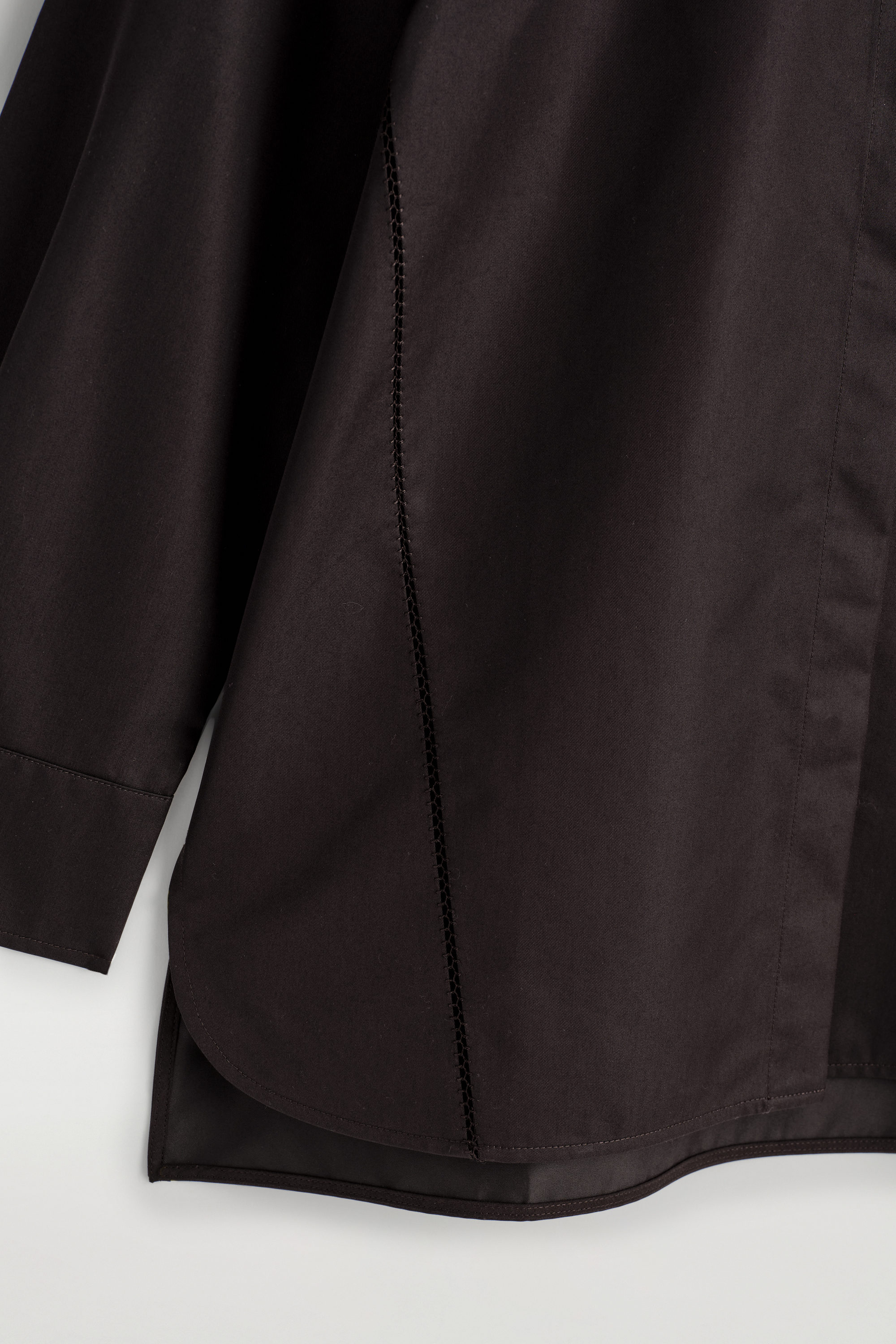EMBROIDERED COTTON SHIRT - DARK BROWN | COS US