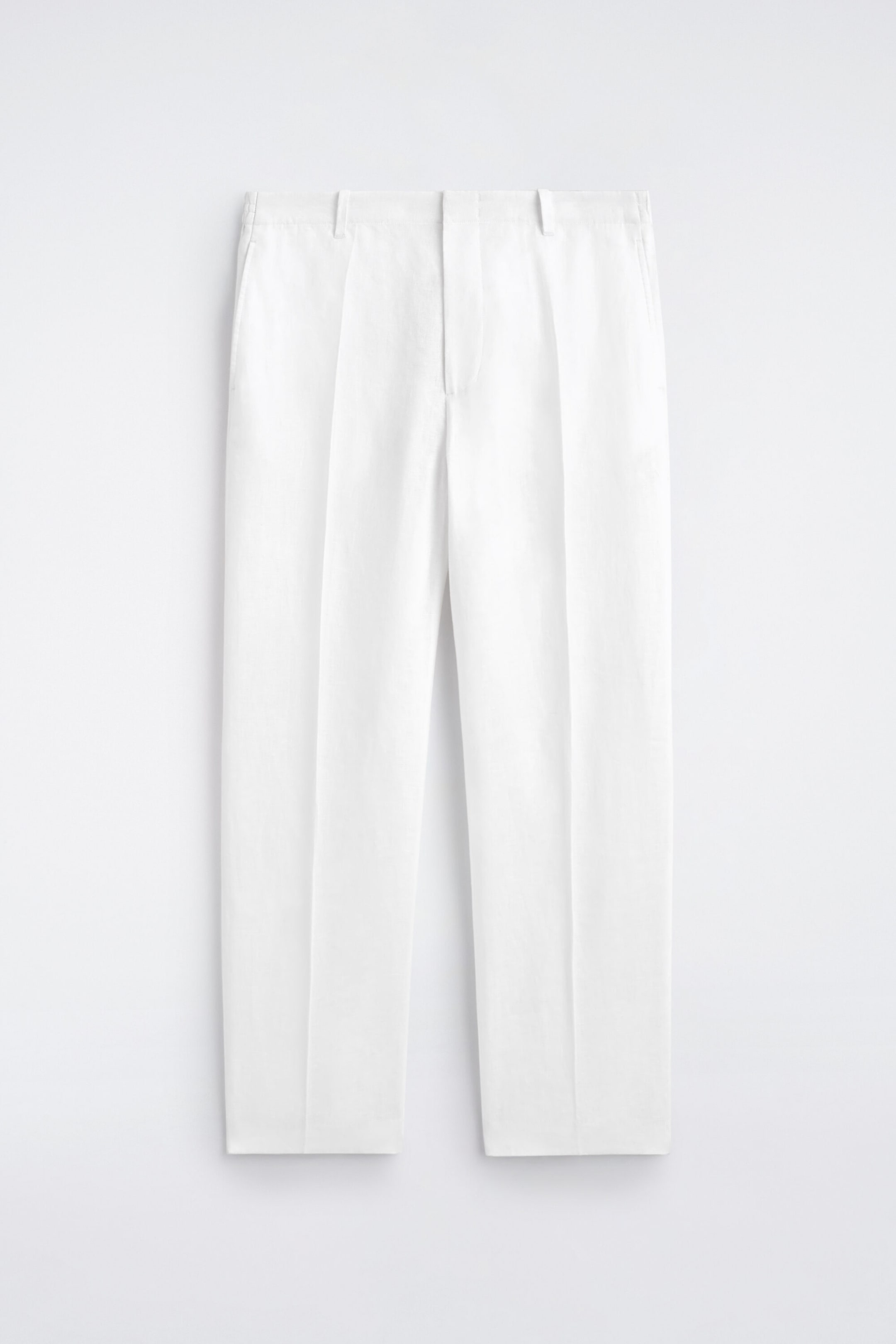 LINEN RELAXED-FIT STRAIGHT-LEG TROUSERS