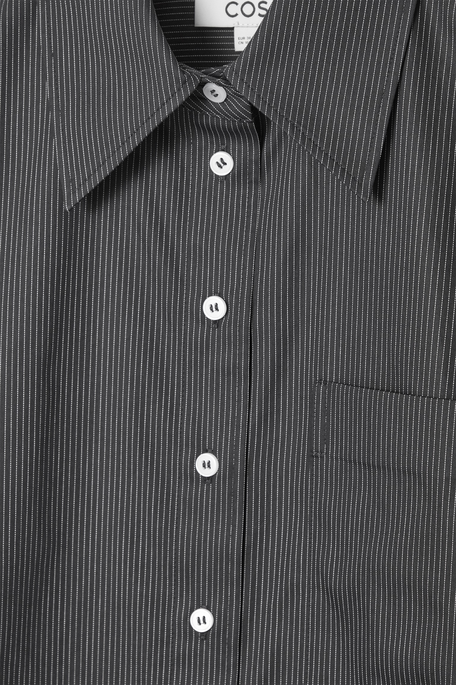 OVERSIZED TAILORED SHIRT - BLACK / PINSTRIPED/LILAC/LIGHT BLUE/WHITE/YELLOW/PALE PINK - 2