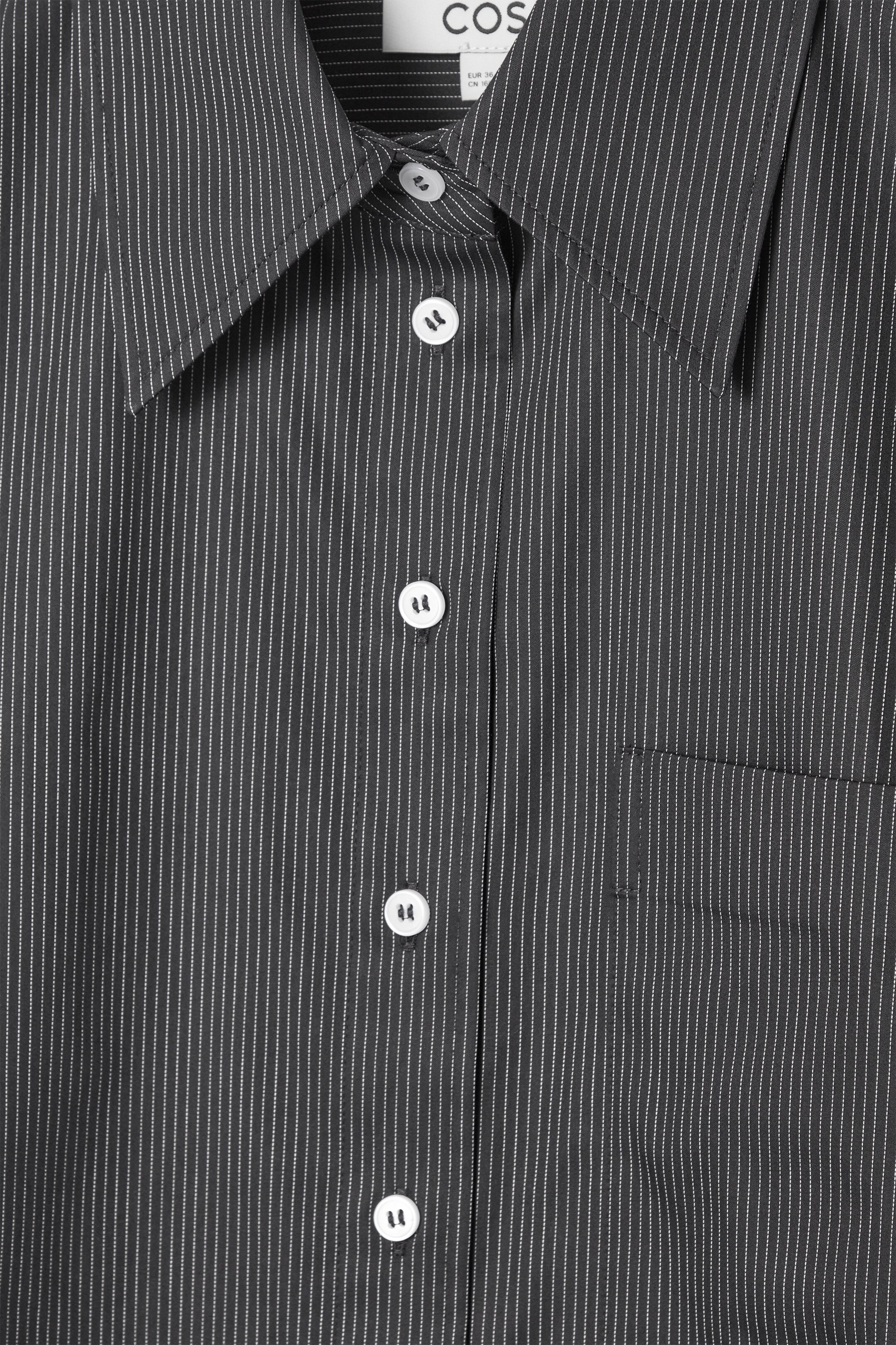 Ingrandisci l'immagine: OVERSIZED TAILORED SHIRT - BLACK / PINSTRIPED - DONNA | H&M CH 2