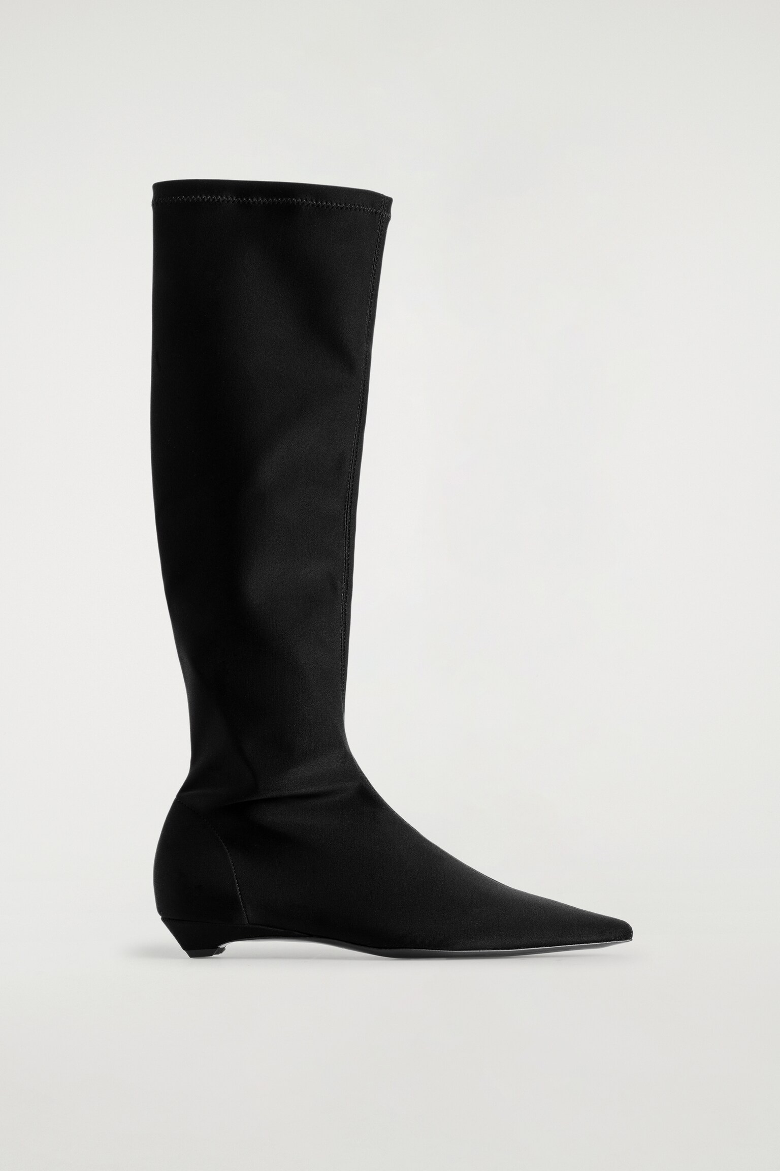 POINTED SCUBA KNEE SOCK BOOTS - BLACK