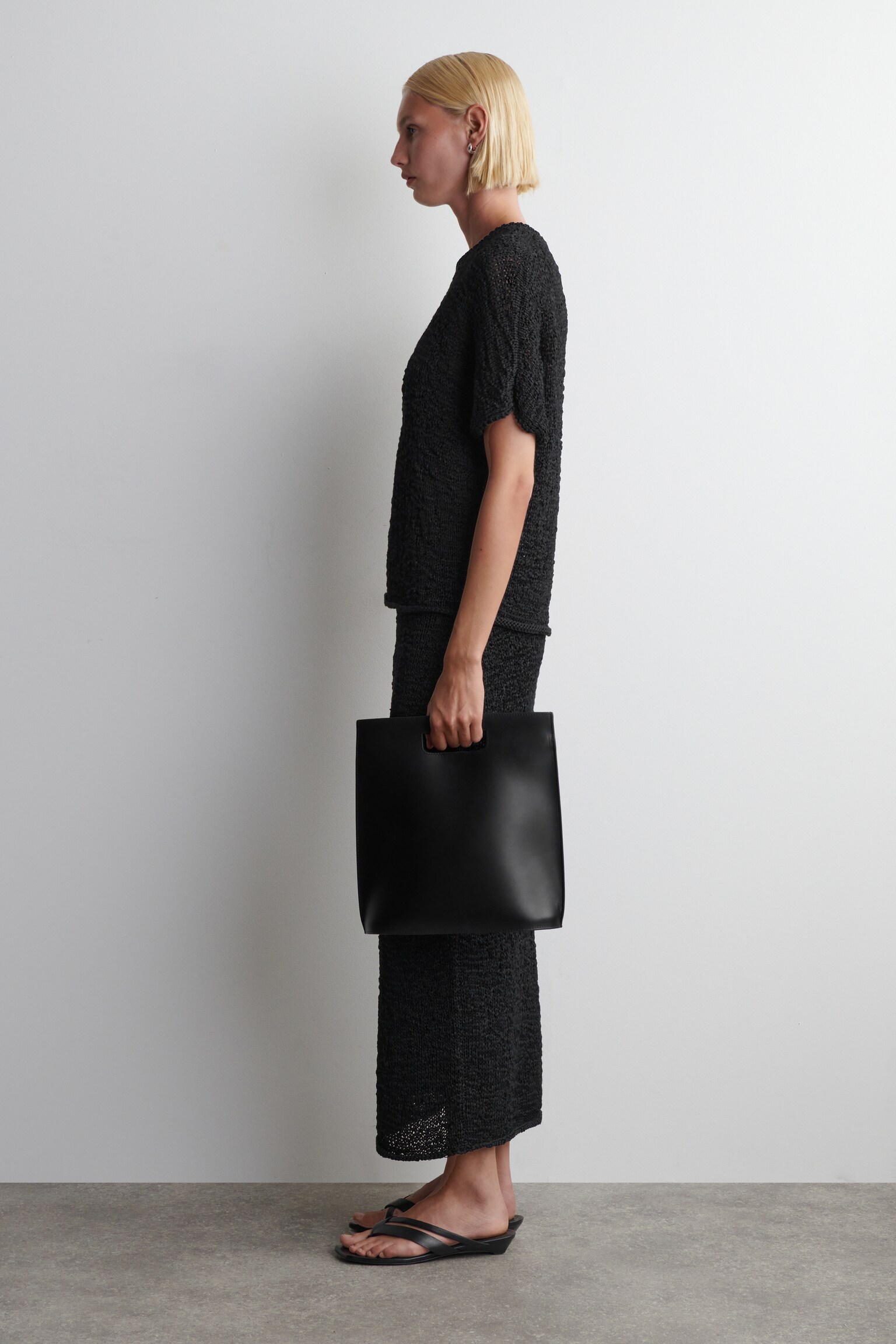 HAUT TEXTURÉ EN MAILLE AJOURÉE - NOIR - 7