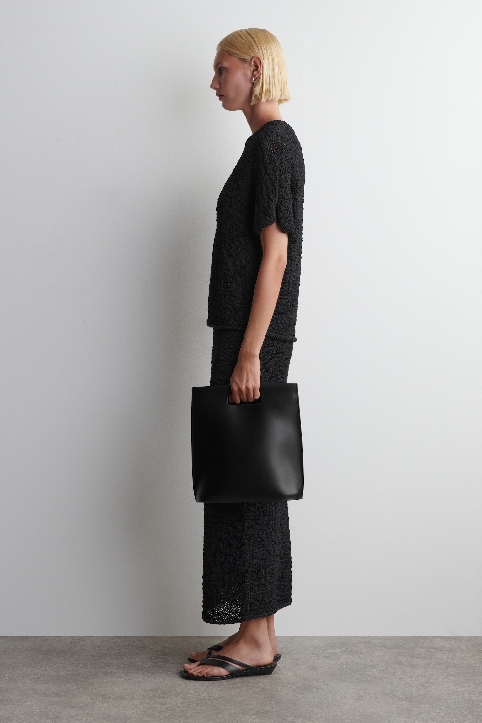 BLUSA DE PUNTO ABIERTO TEXTURIZADO - NEGRO - 3